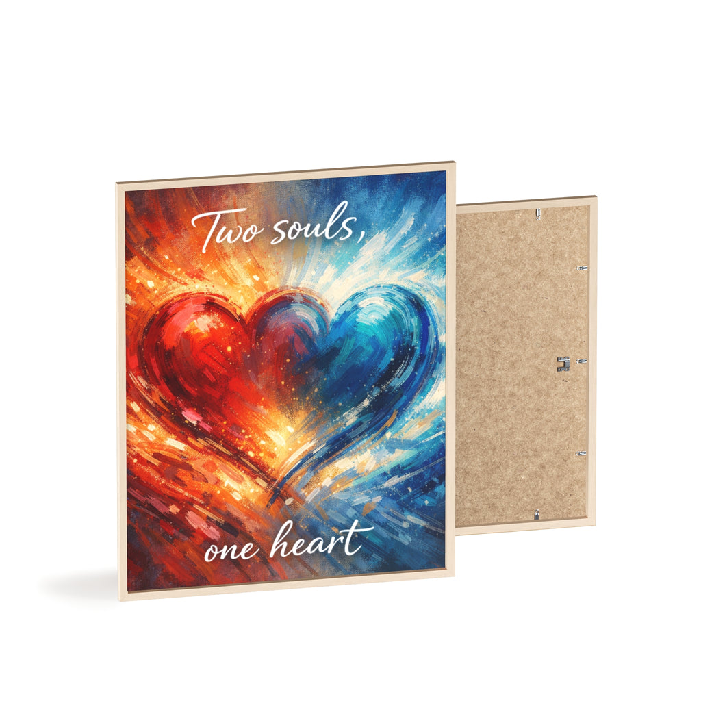 Two Souls One Heart Framed Poster — Romantic Heart Wall Art