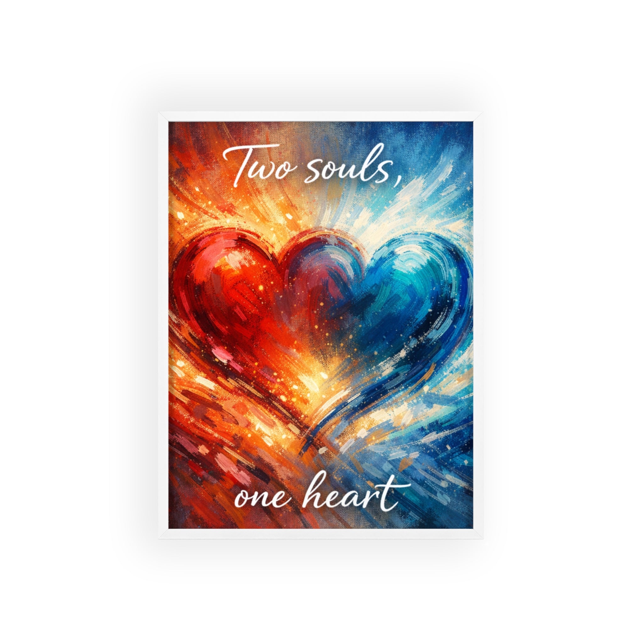Two Souls One Heart Framed Poster — Romantic Heart Wall Art