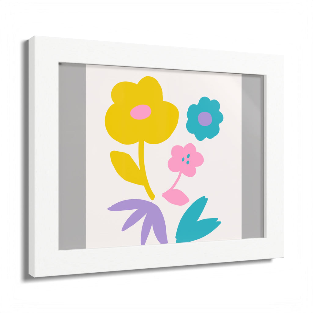 Multi-Color Floral Framed Poster