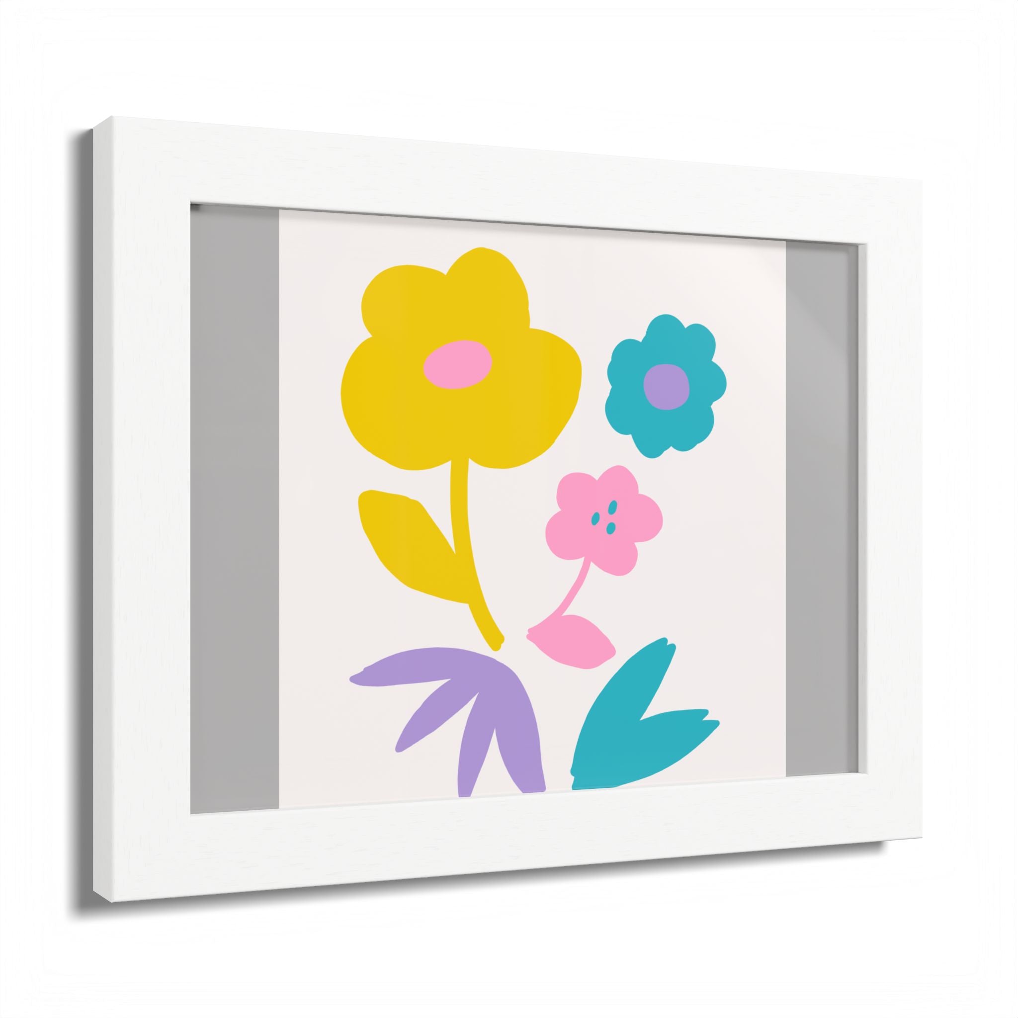 Multi-Color Floral Framed Poster