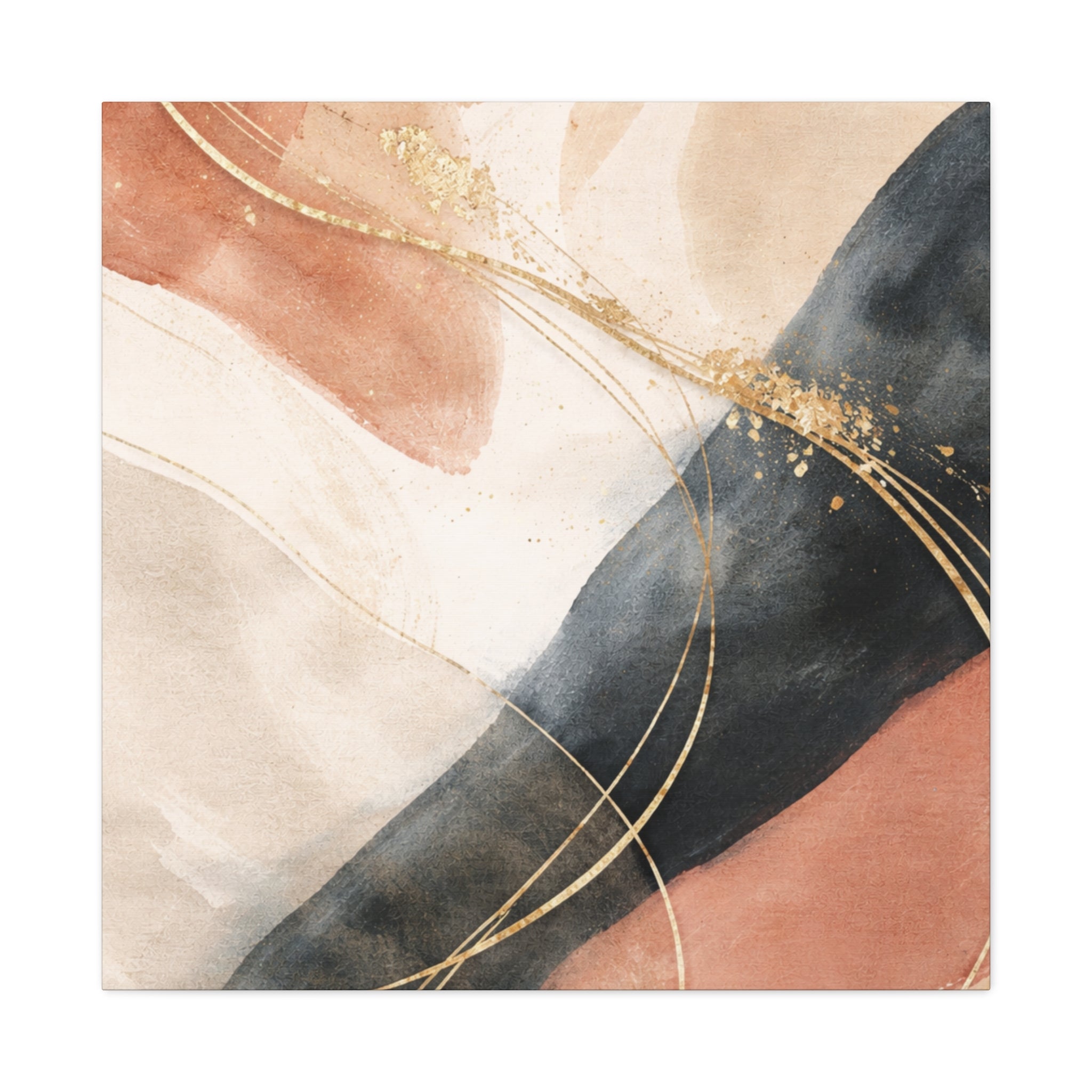 Abstract Blush & Gold Matte Canvas Print