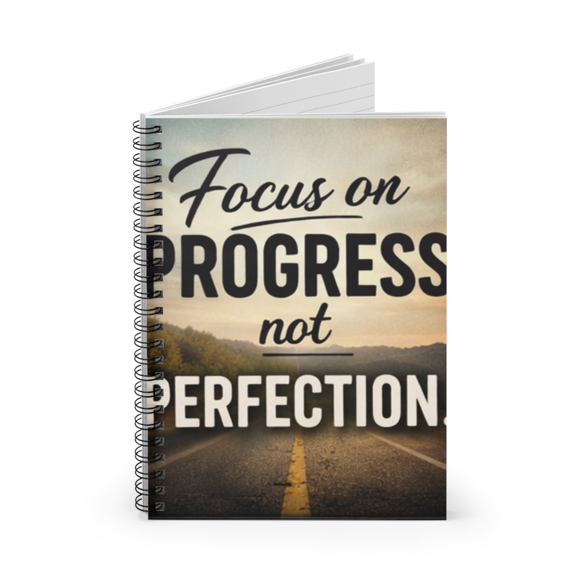 Focus on Progress Not Perfection Spiral Notebook