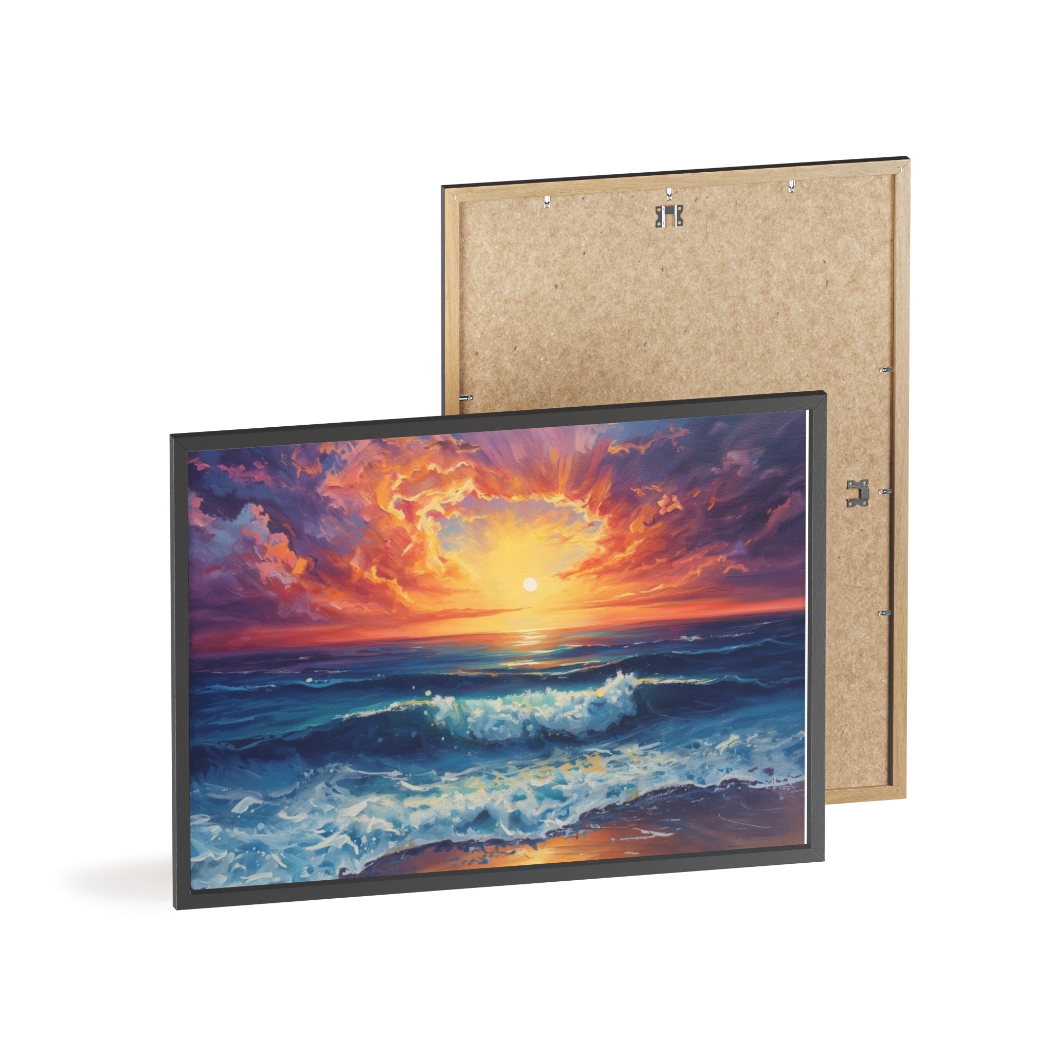 Sunset Ocean Vibrant Seascape Framed Poster