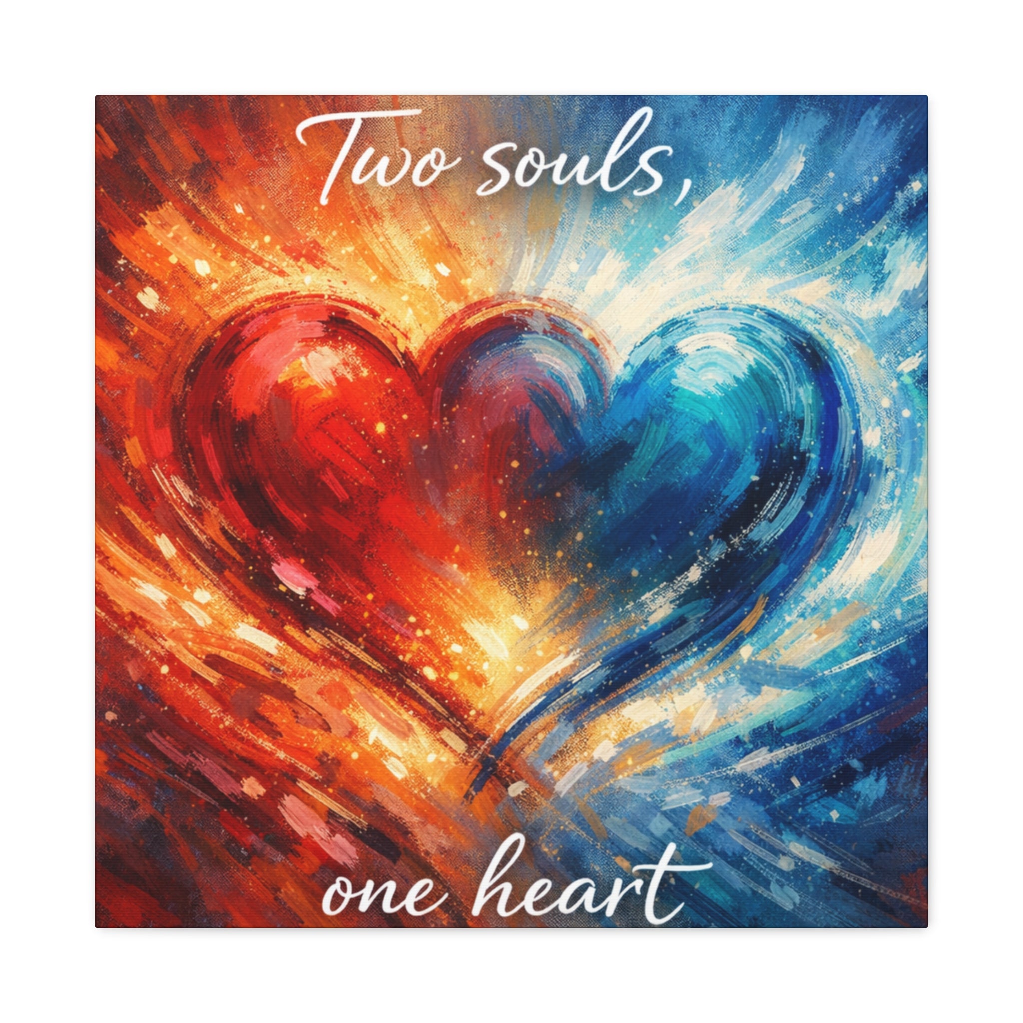 Two Souls One Heart Abstract Heart Canvas