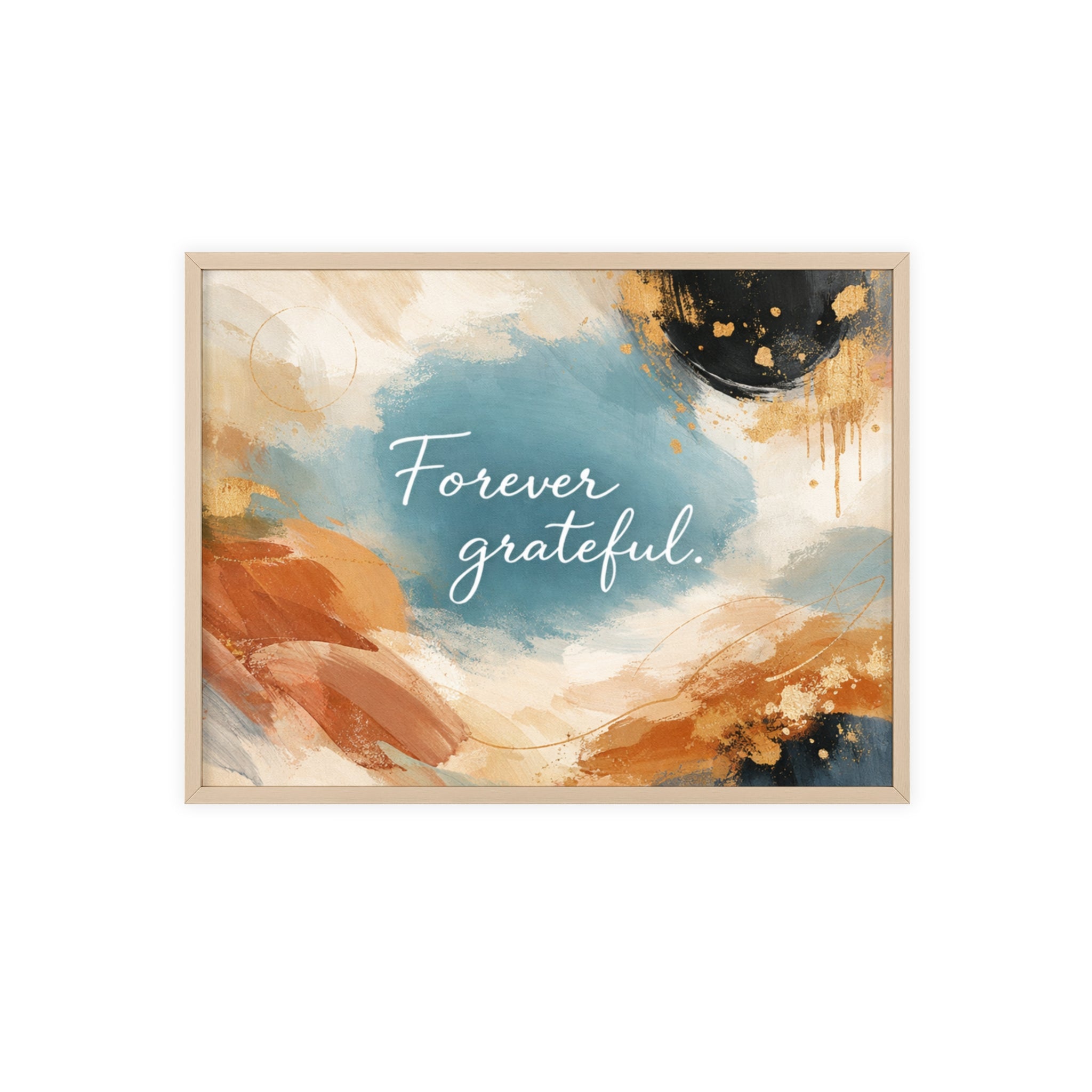 Forever Grateful Framed Poster Abstract Watercolor Wall Art