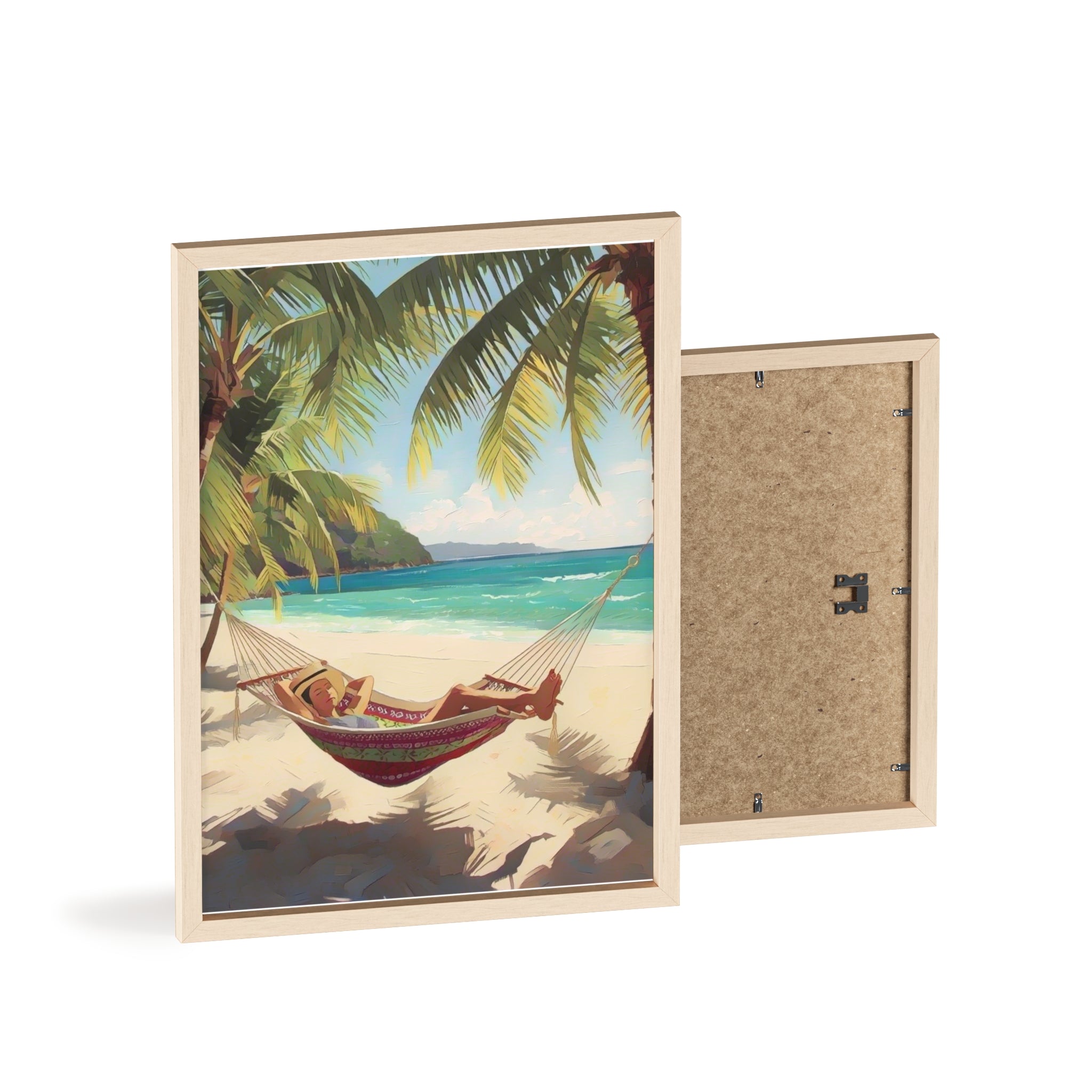 Tropical Beach Hammock Framed Poster