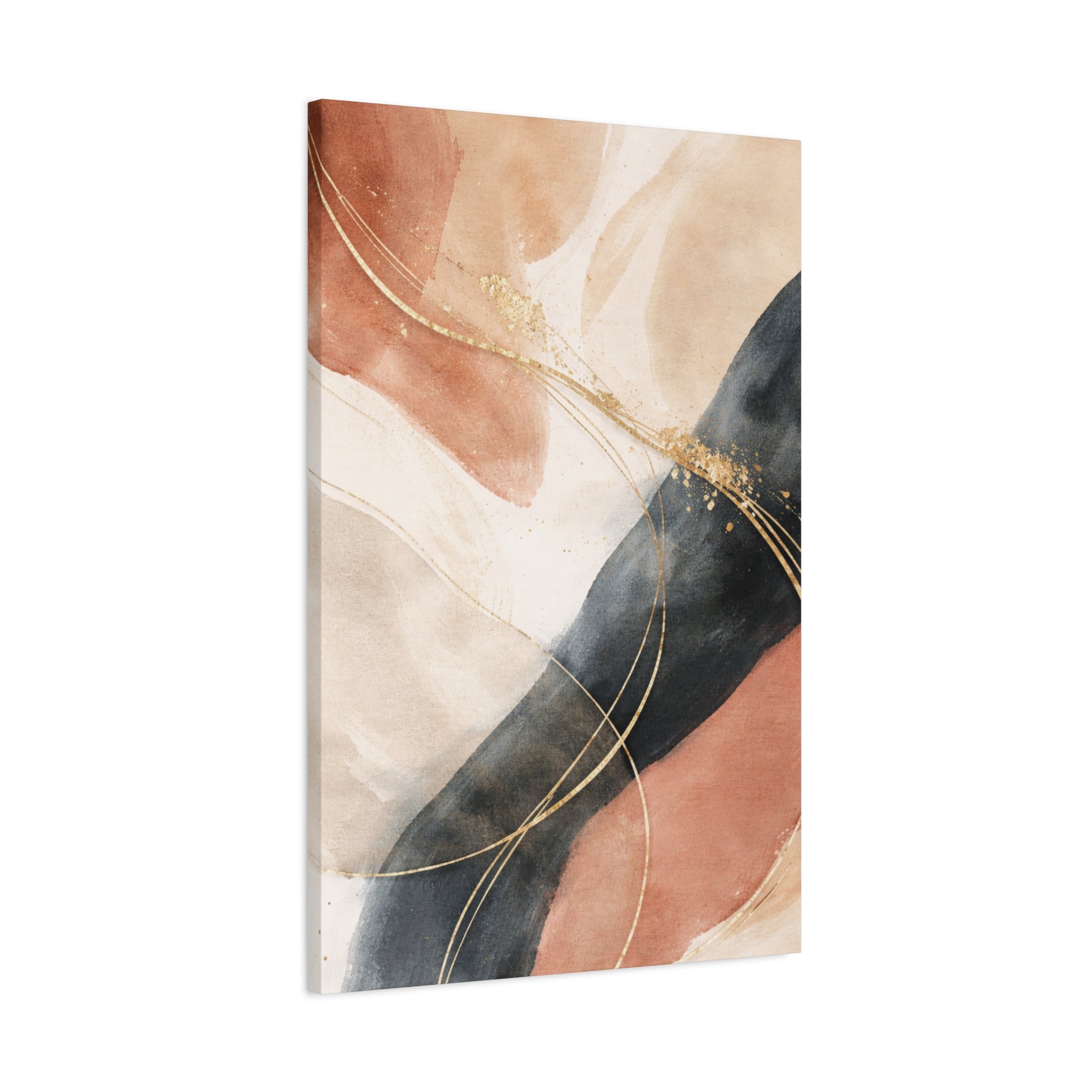 Abstract Blush & Gold Matte Canvas Print