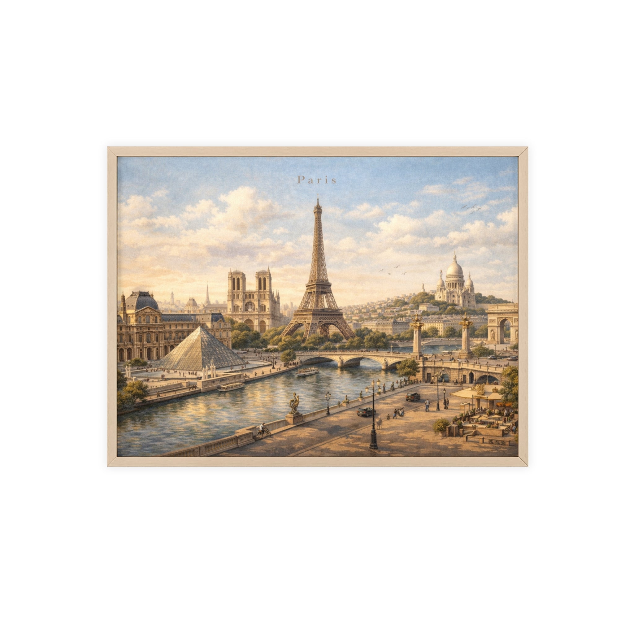 Paris Eiffel Tower Wood Framed Poster