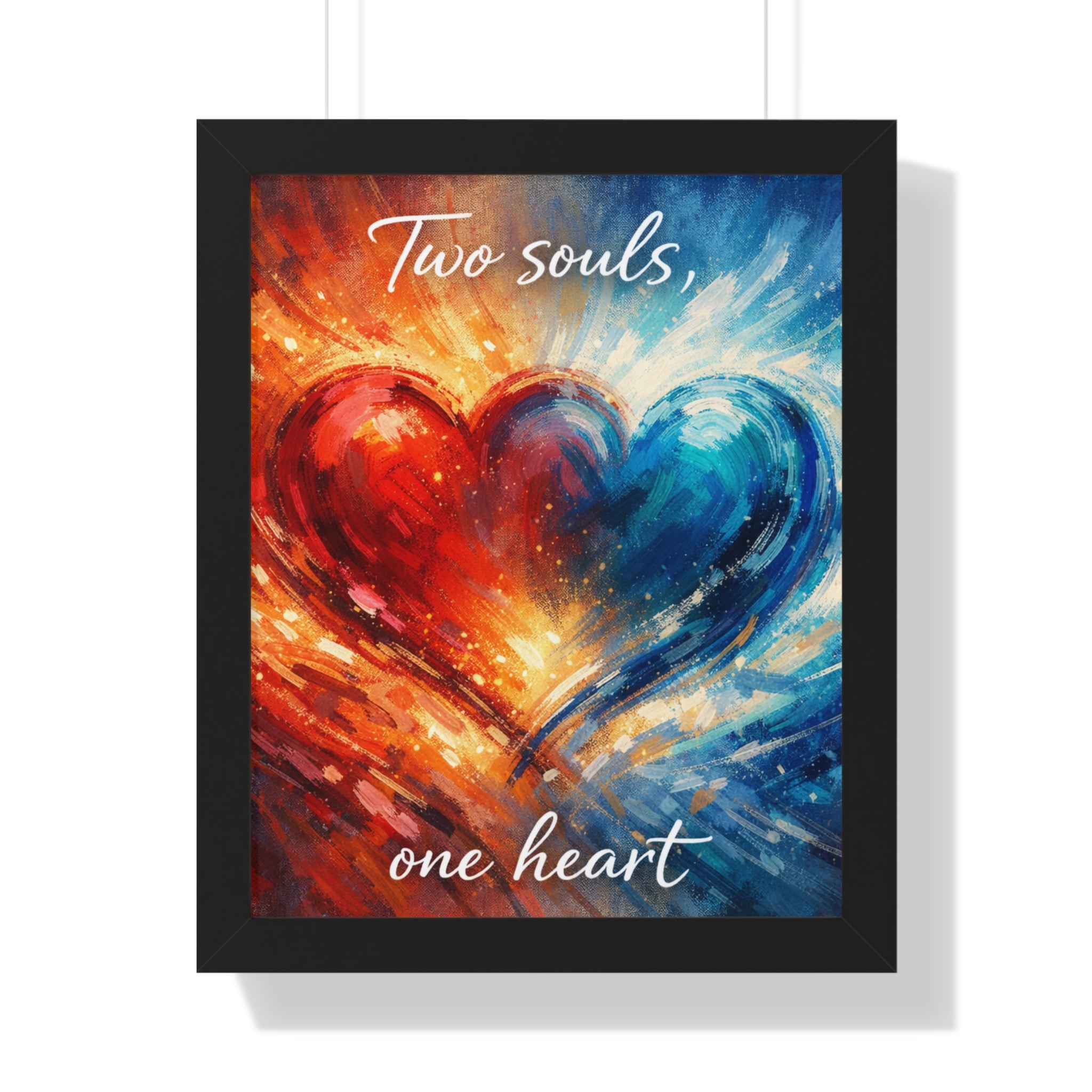 Two Souls One Heart Romantic Framed Poster