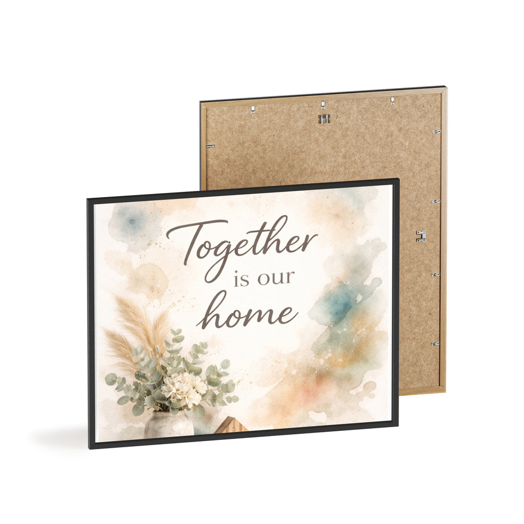 Together Is Our Home Framed Poster Cozy Watercolor Floral Wall Art