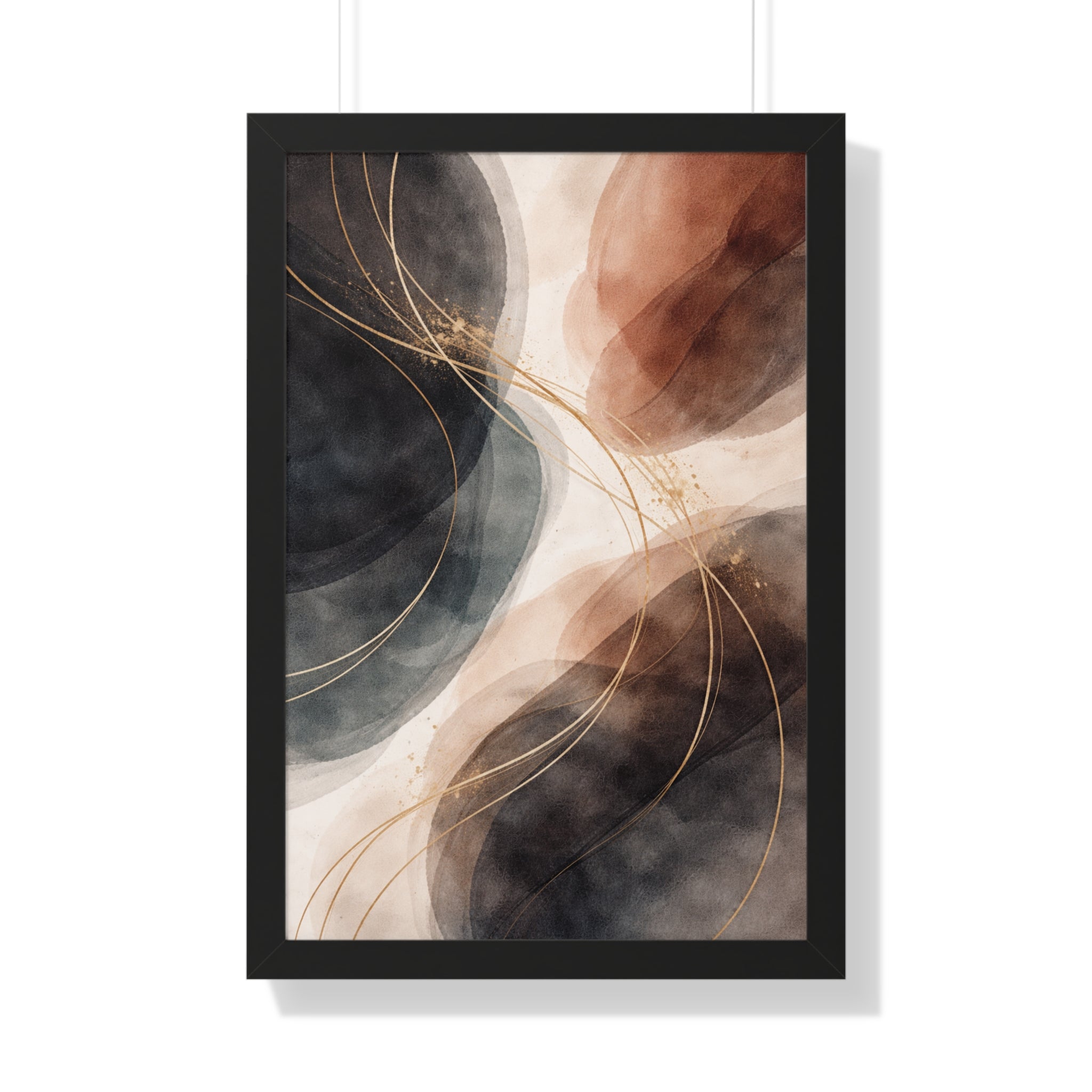 Abstract Earth Tones Framed Poster Modern Organic Wall Art Print