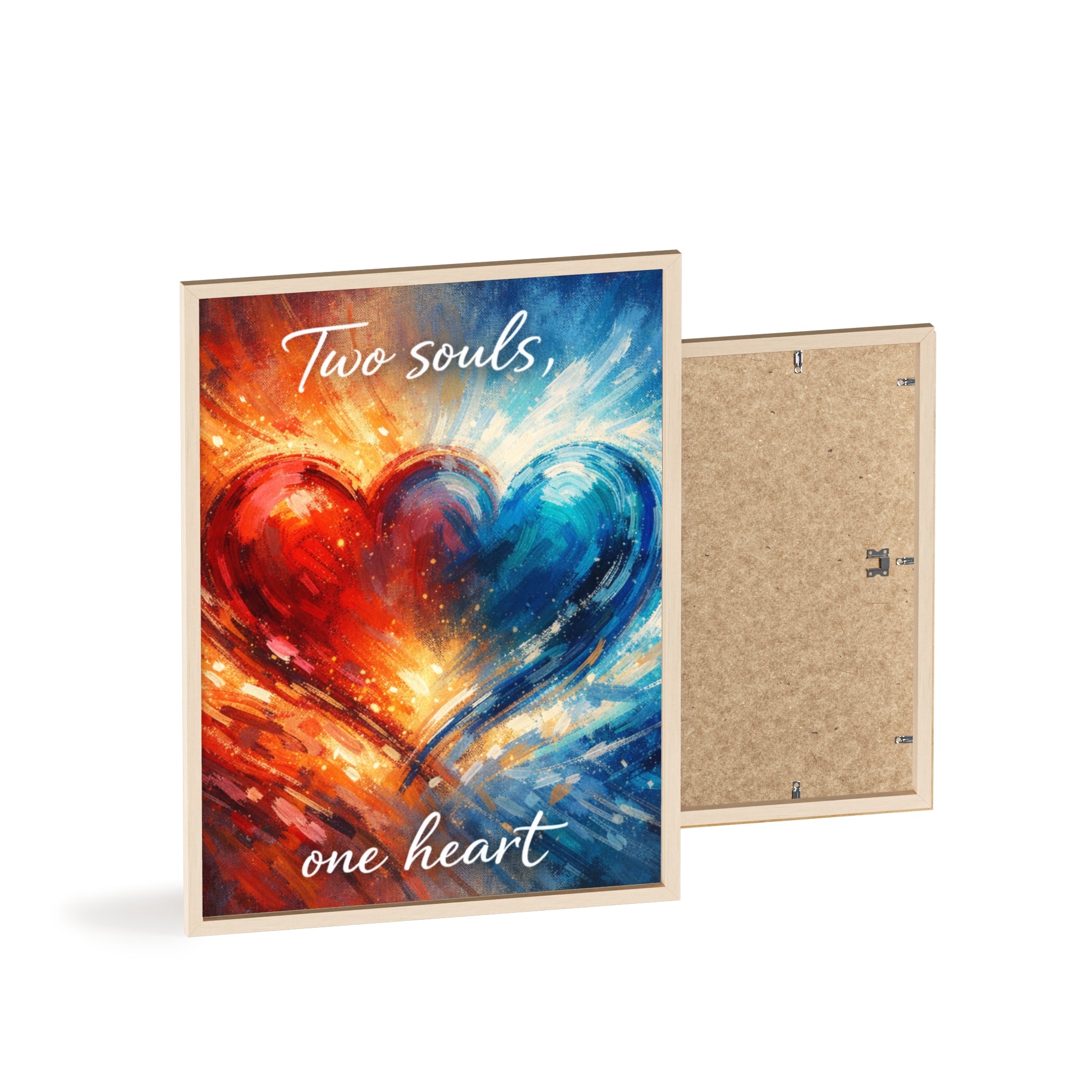 Two Souls One Heart Framed Poster — Romantic Heart Wall Art