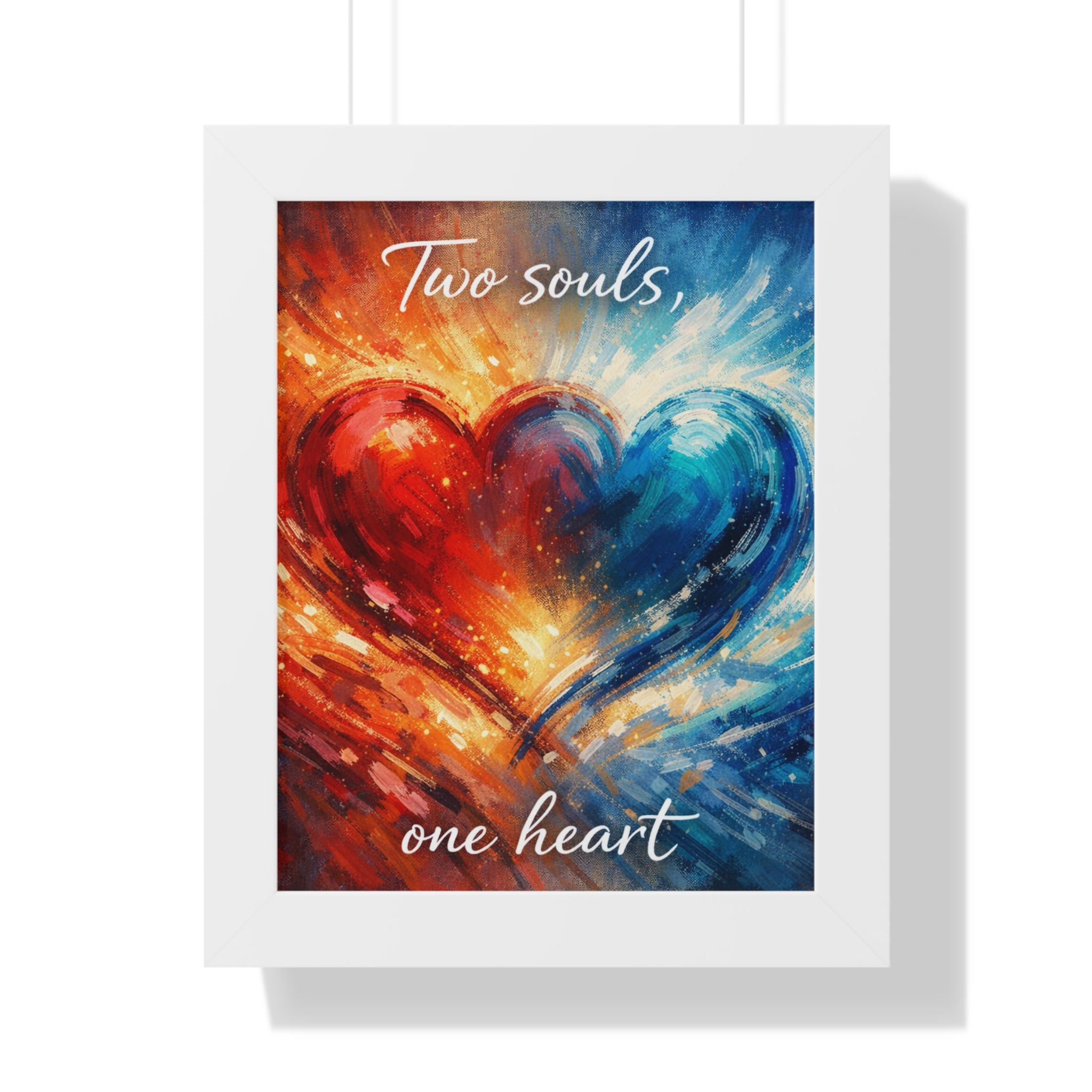 Two Souls One Heart Romantic Framed Poster
