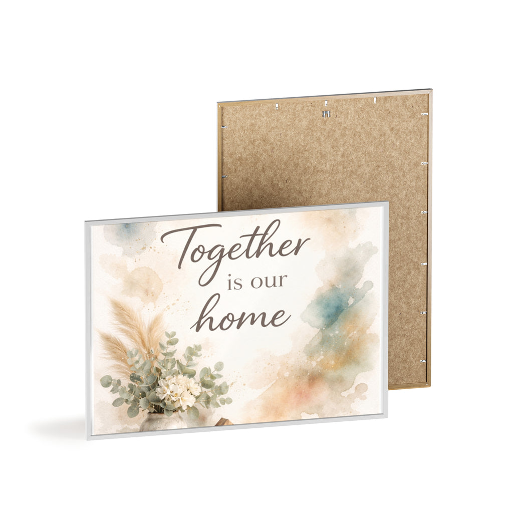 Together Is Our Home Framed Poster Cozy Watercolor Floral Wall Art