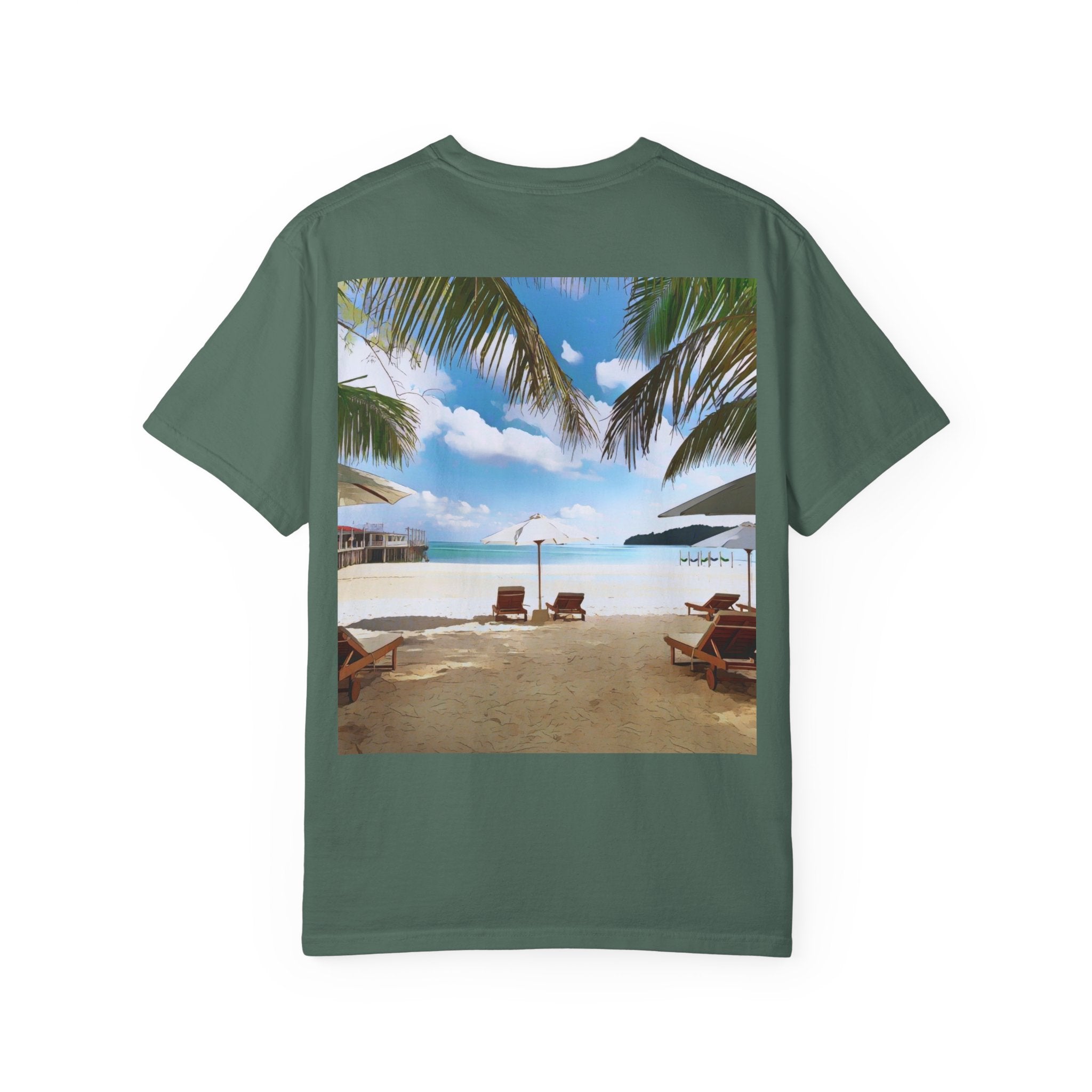 Don't Worry Be Happy Tropical Beach Graphic T-Shirt
