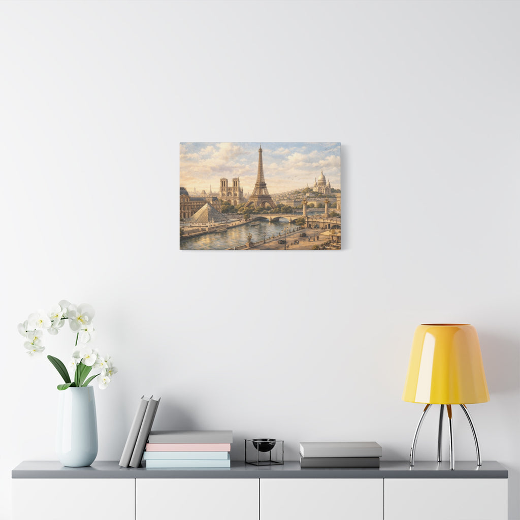 Paris Skyline Matte Canvas Wall Art
