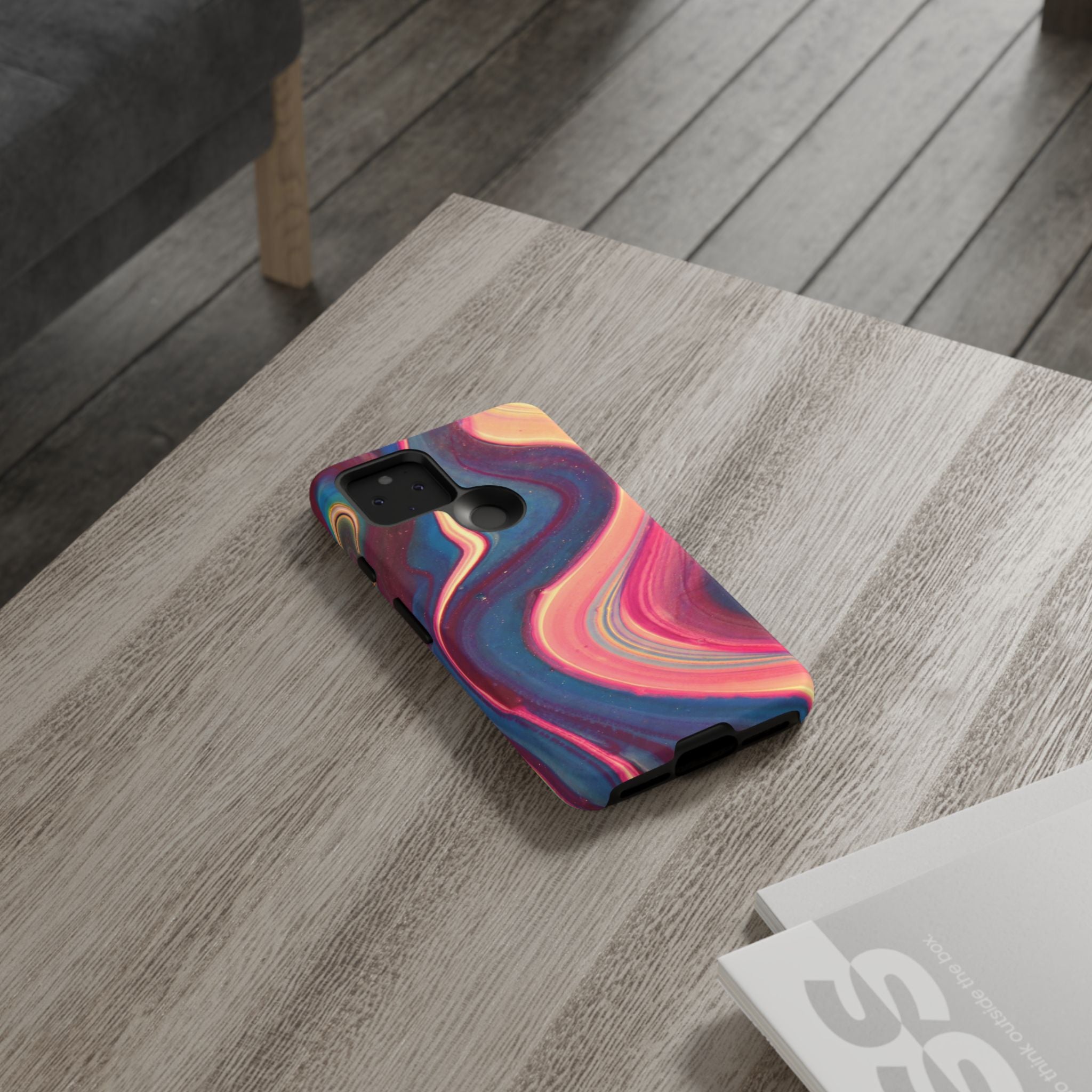 Colorful Wavy Marble Swirl Protective Phone Case