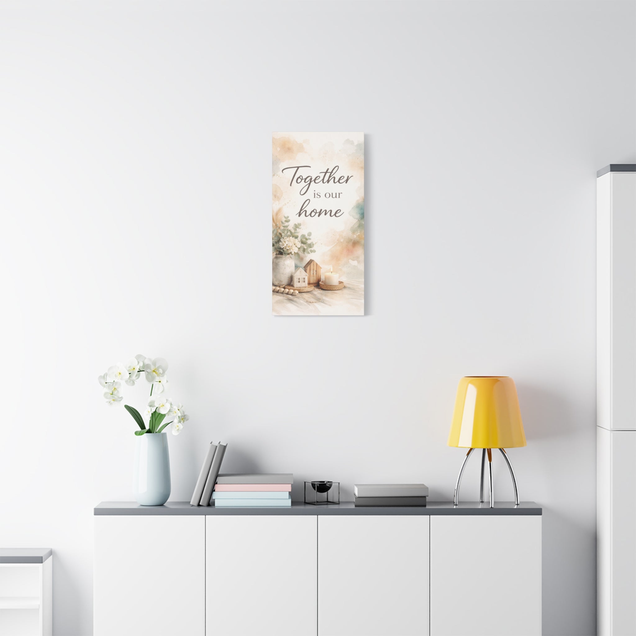 Together Is Our Home Floral Inspirational Decor Canvas Wall Art