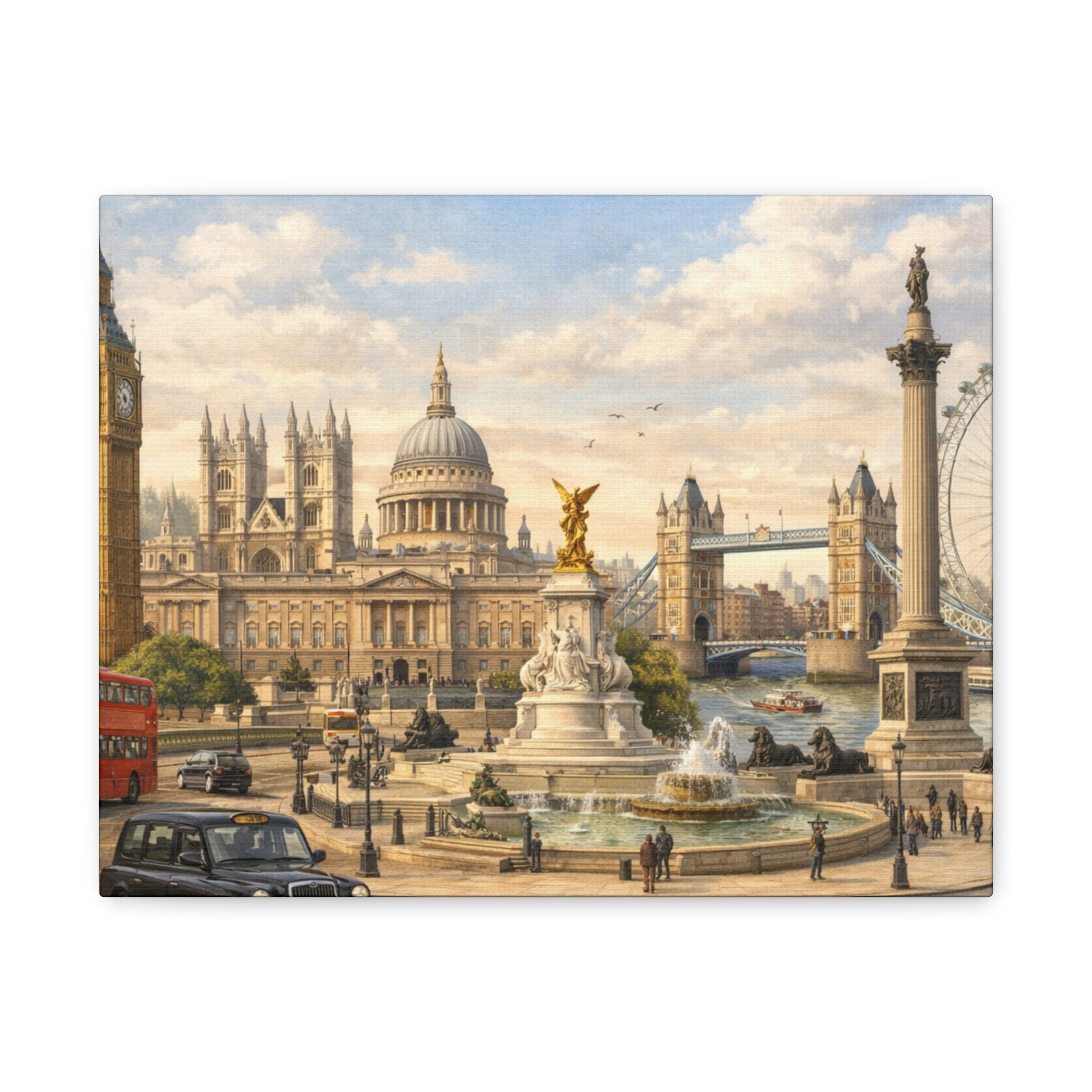 London Cityscape Matte Canvas Print Wall Art