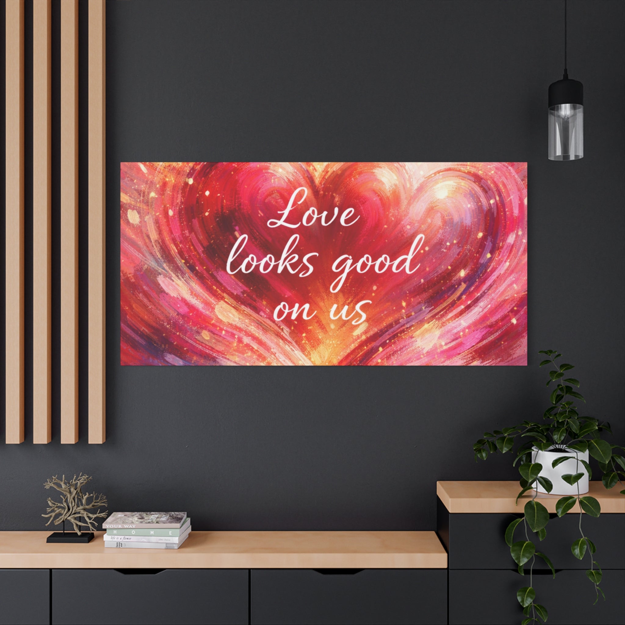 Love Looks Good On Us Matte Canvas Wall Art