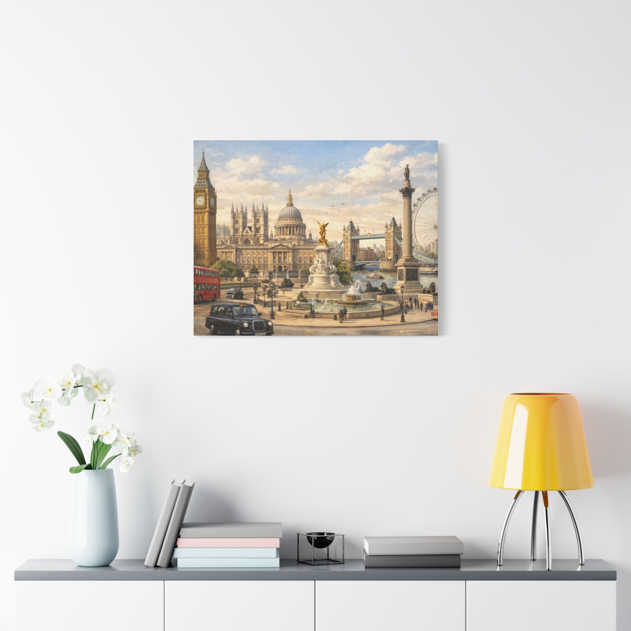London Cityscape Matte Canvas Print Wall Art