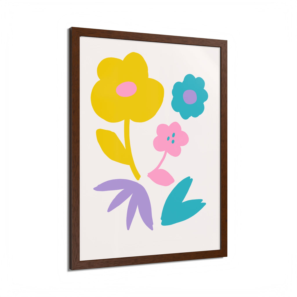 Multi-Color Floral Framed Poster