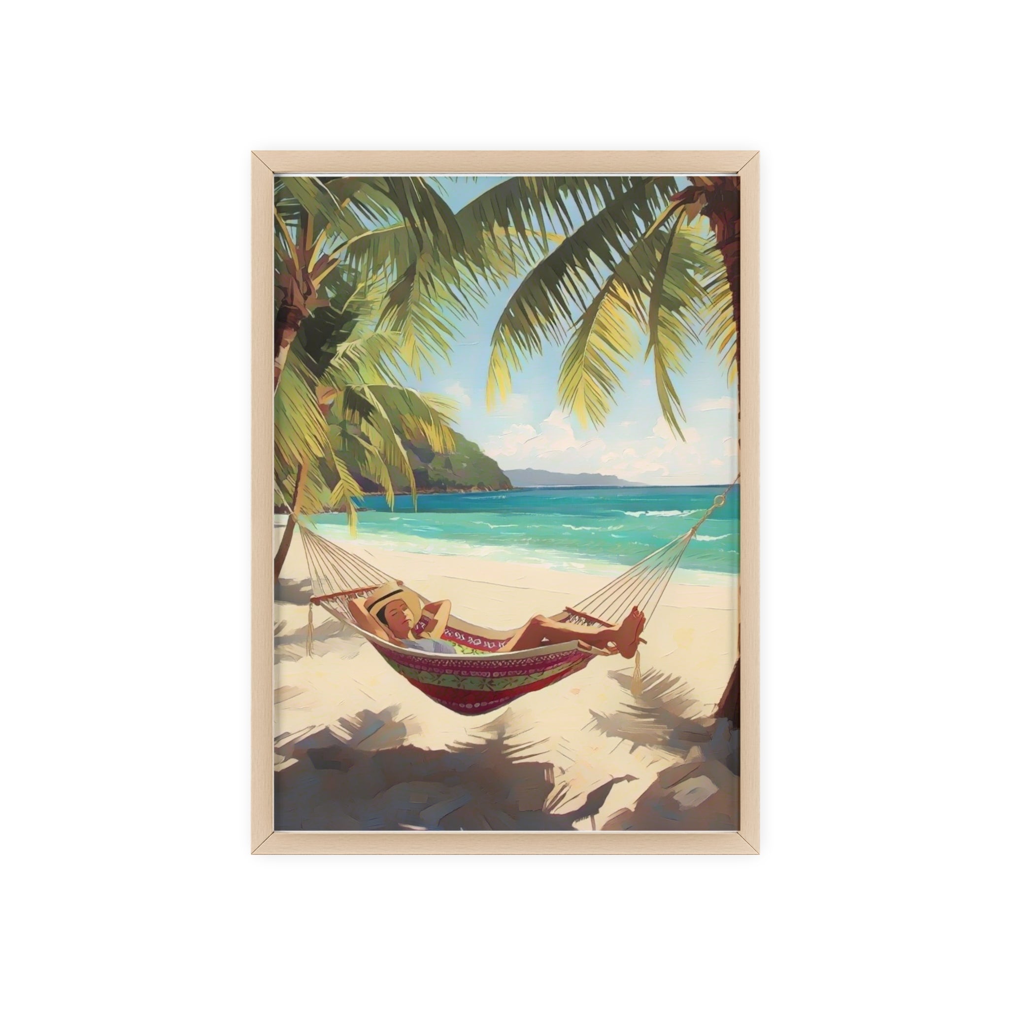Tropical Beach Hammock Framed Poster