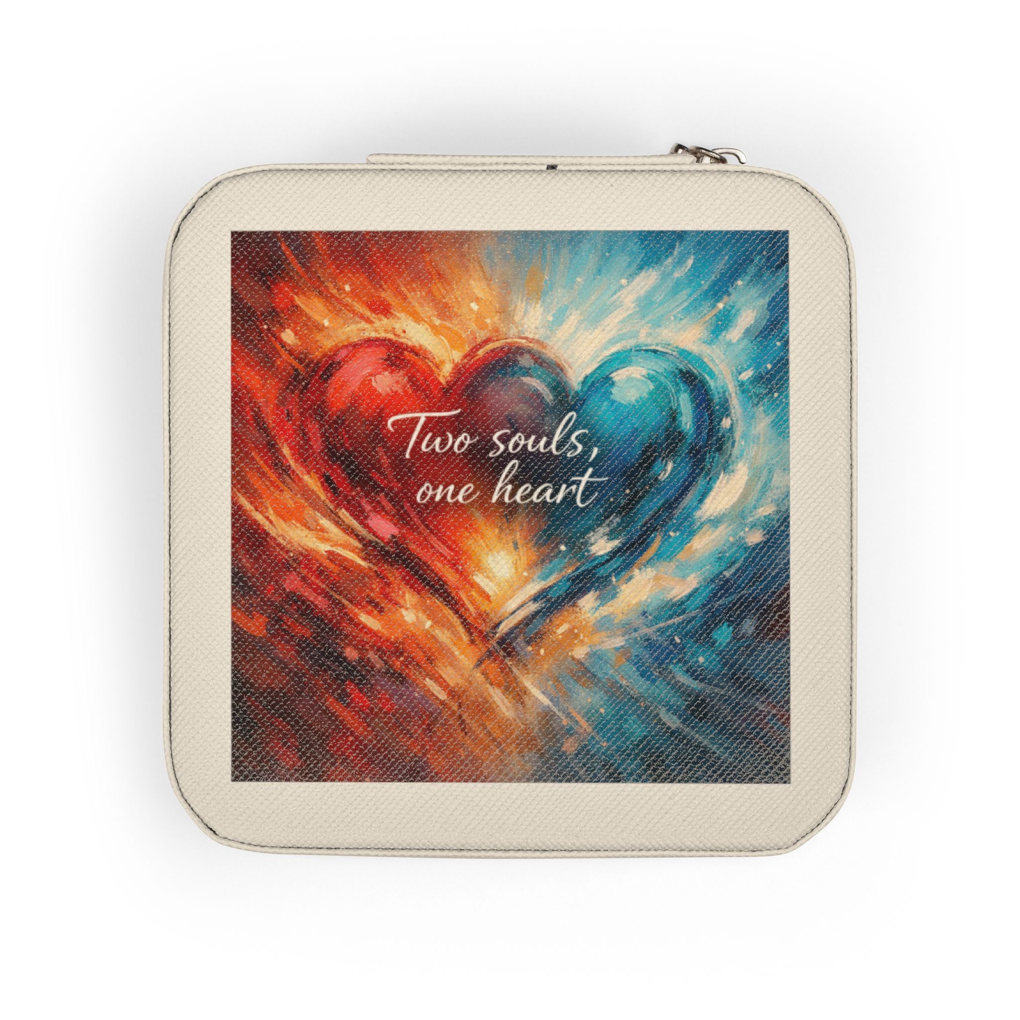 Heart Flame Jewelry Travel Case Compact Portable Organizer