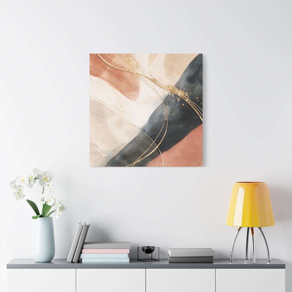 Abstract Blush & Gold Matte Canvas Print