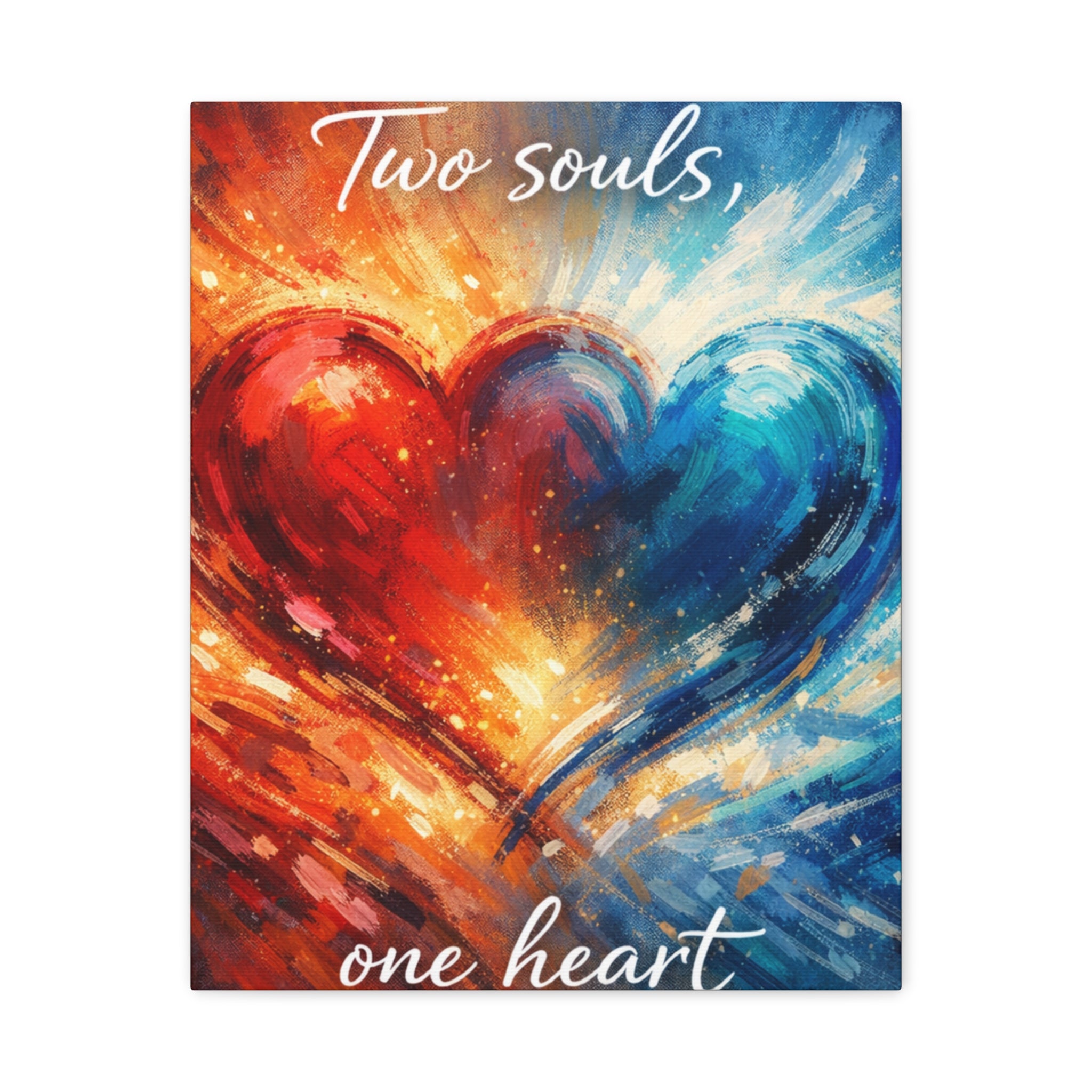 Two Souls One Heart Abstract Heart Canvas
