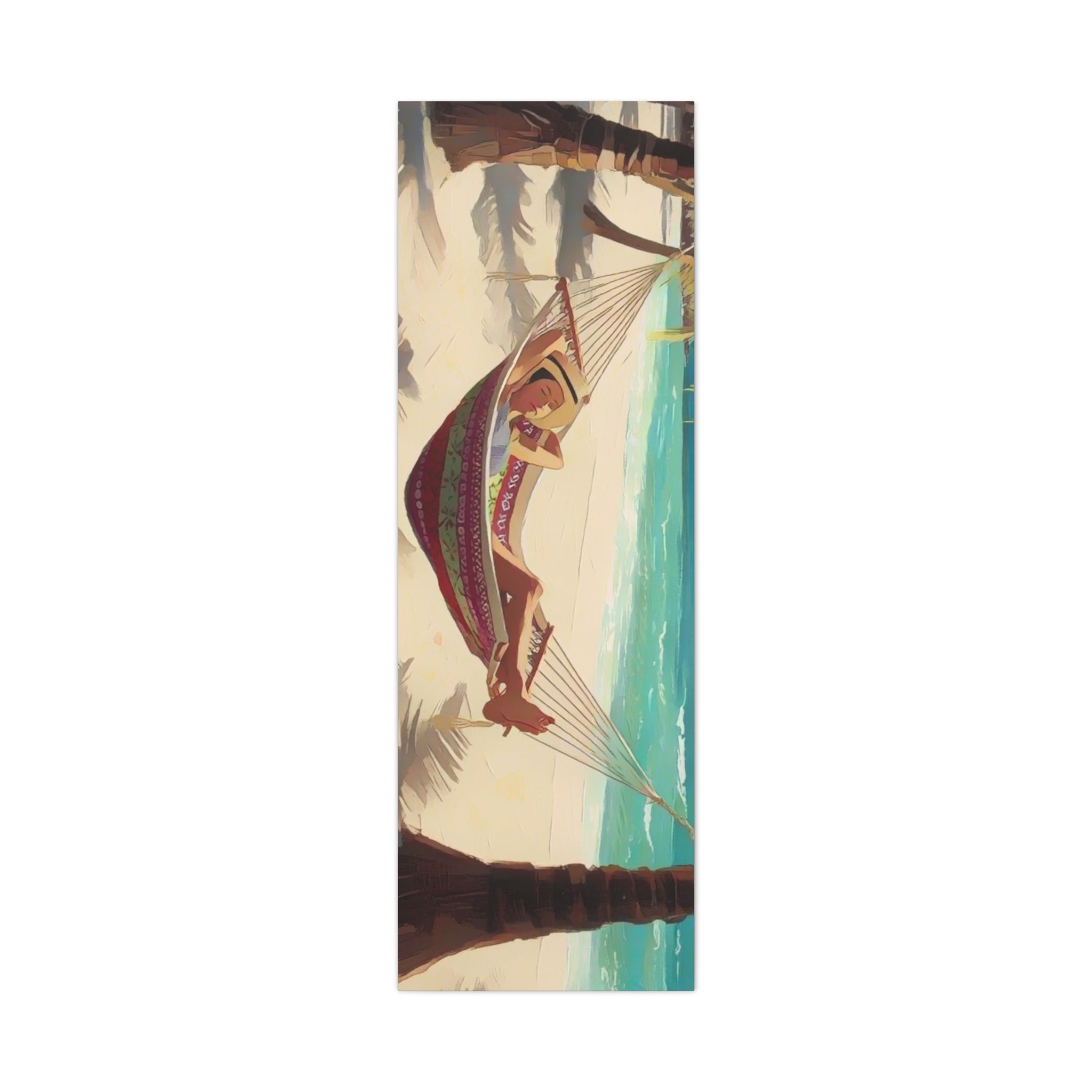 Tropical Beach Hammock Canvas Wall Art