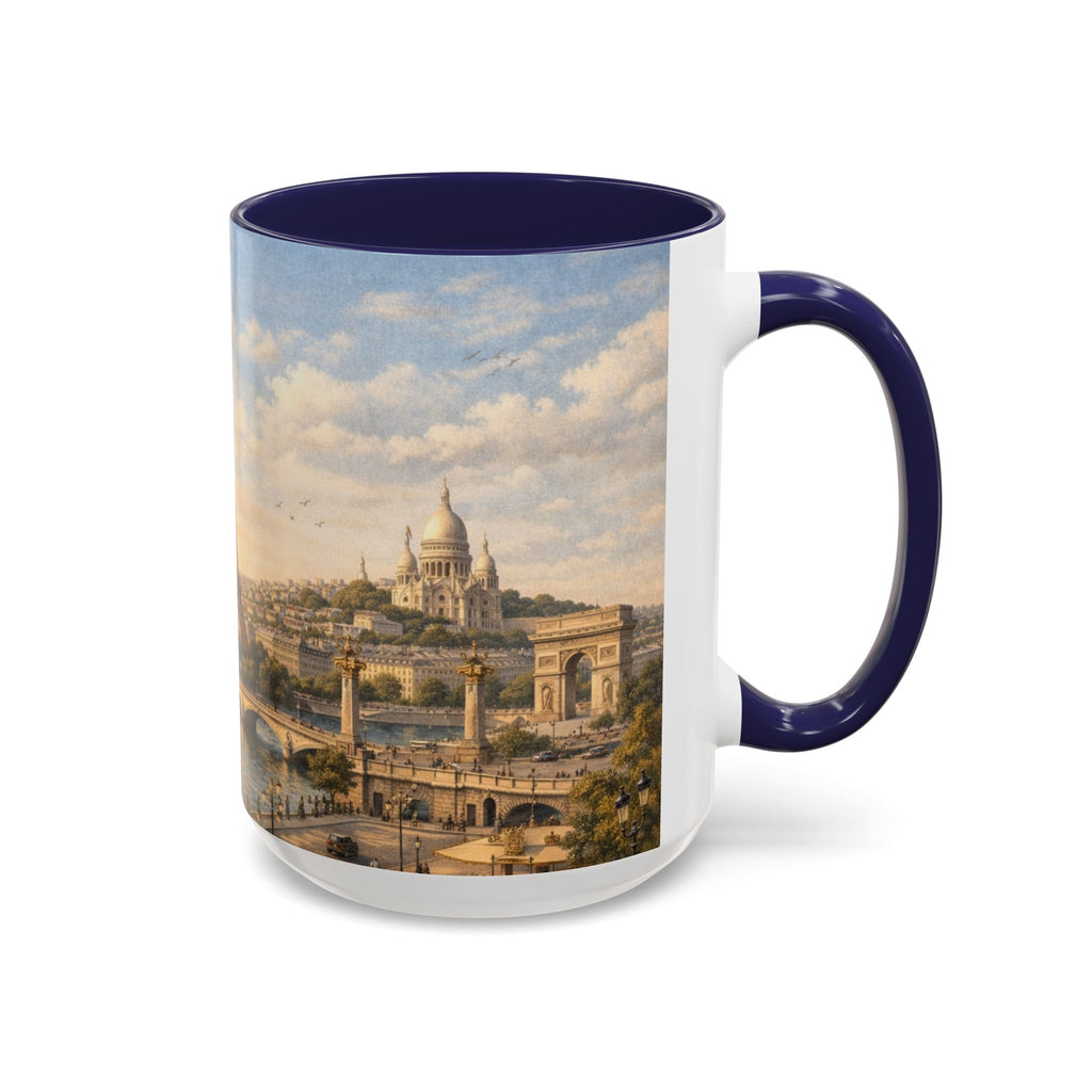 Paris Vintage Skyline Coffee Mug Eiffel Tower and Sacré‑Cœur