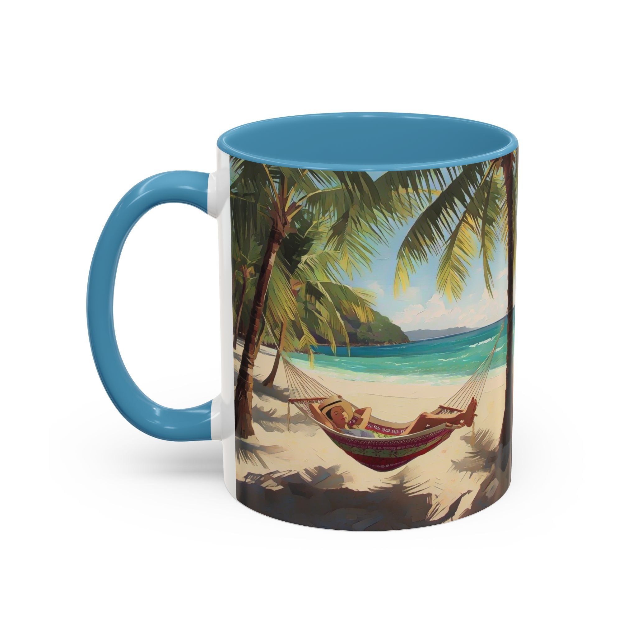 Tropical Beach Palm Trees & Hammock Coffee Mug