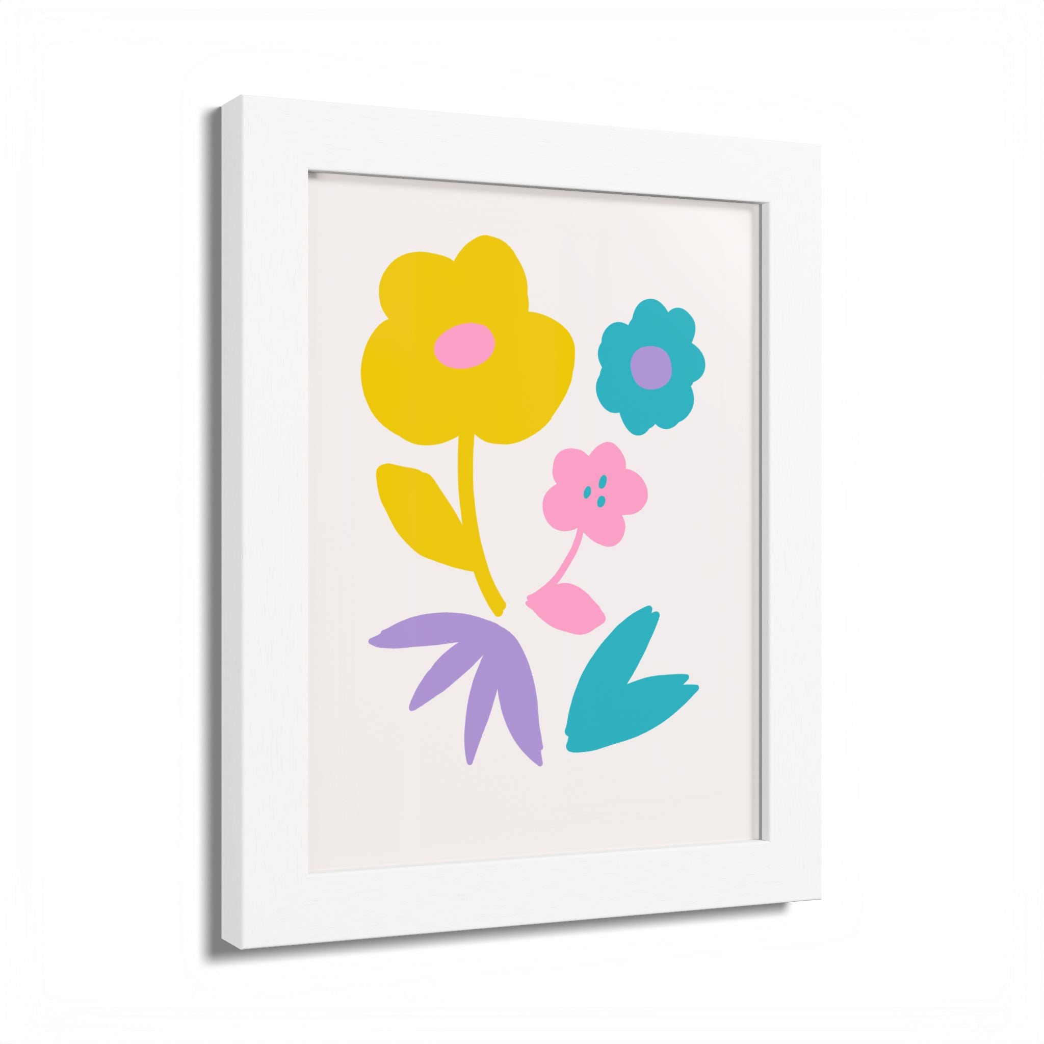 Multi-Color Floral Framed Poster