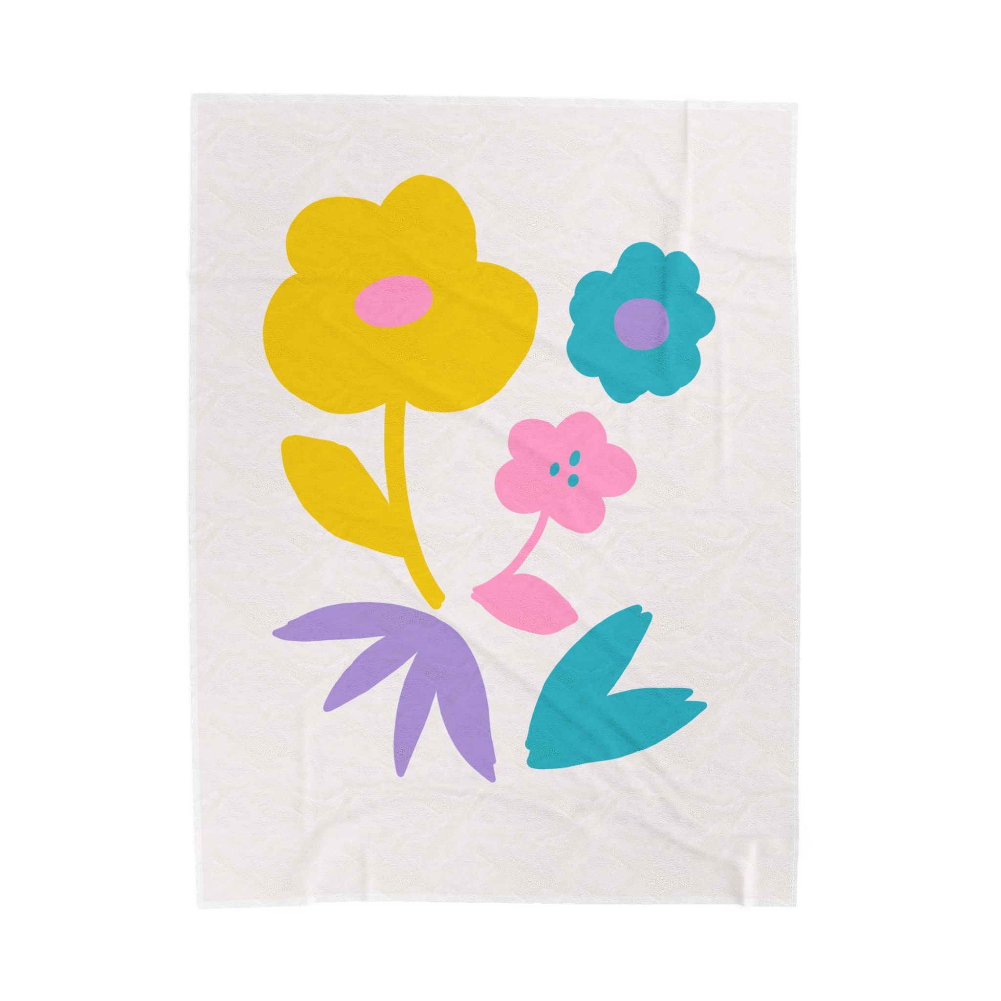 Bright Floral Velveteen Plush Blanket