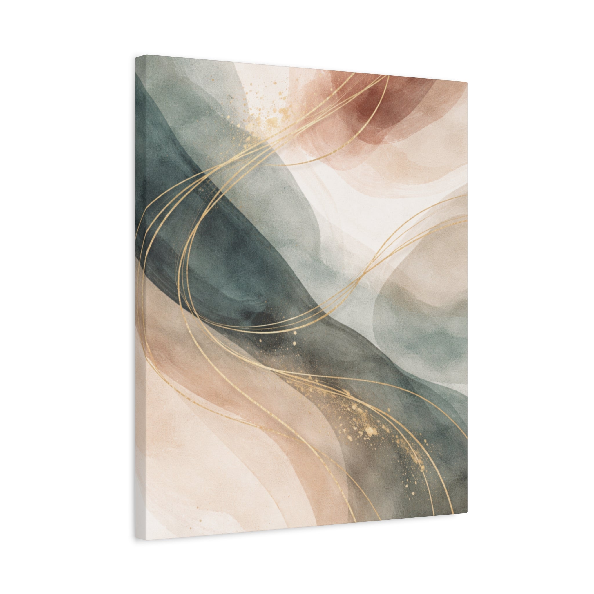 Abstract Coastal Waves Matte Canvas — Stretched Wall Art