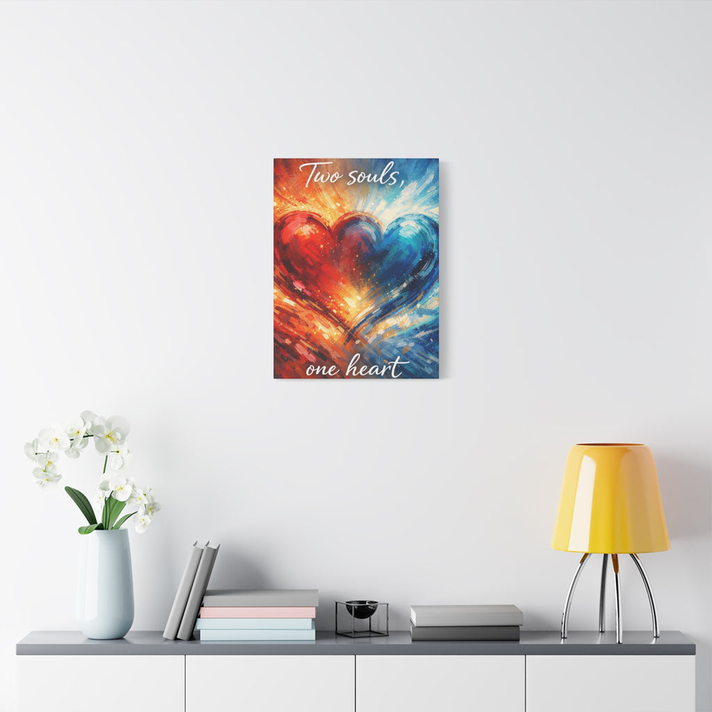 Two Souls One Heart Abstract Heart Canvas
