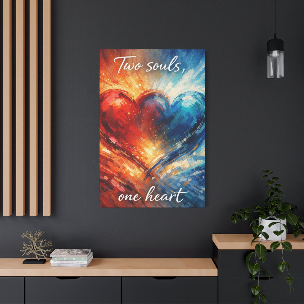 Two Souls One Heart Abstract Heart Canvas
