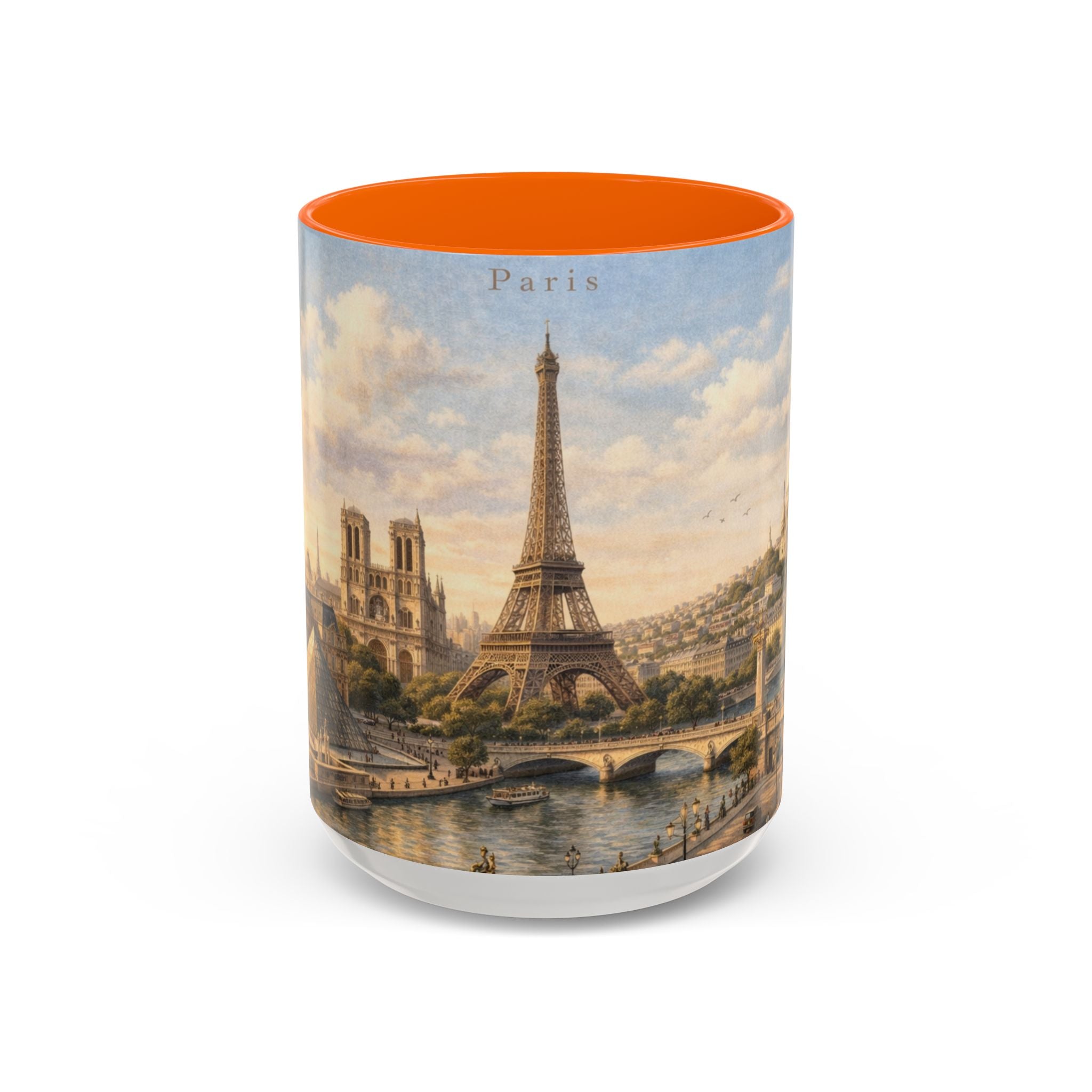 Paris Vintage Skyline Coffee Mug Eiffel Tower and Sacré‑Cœur