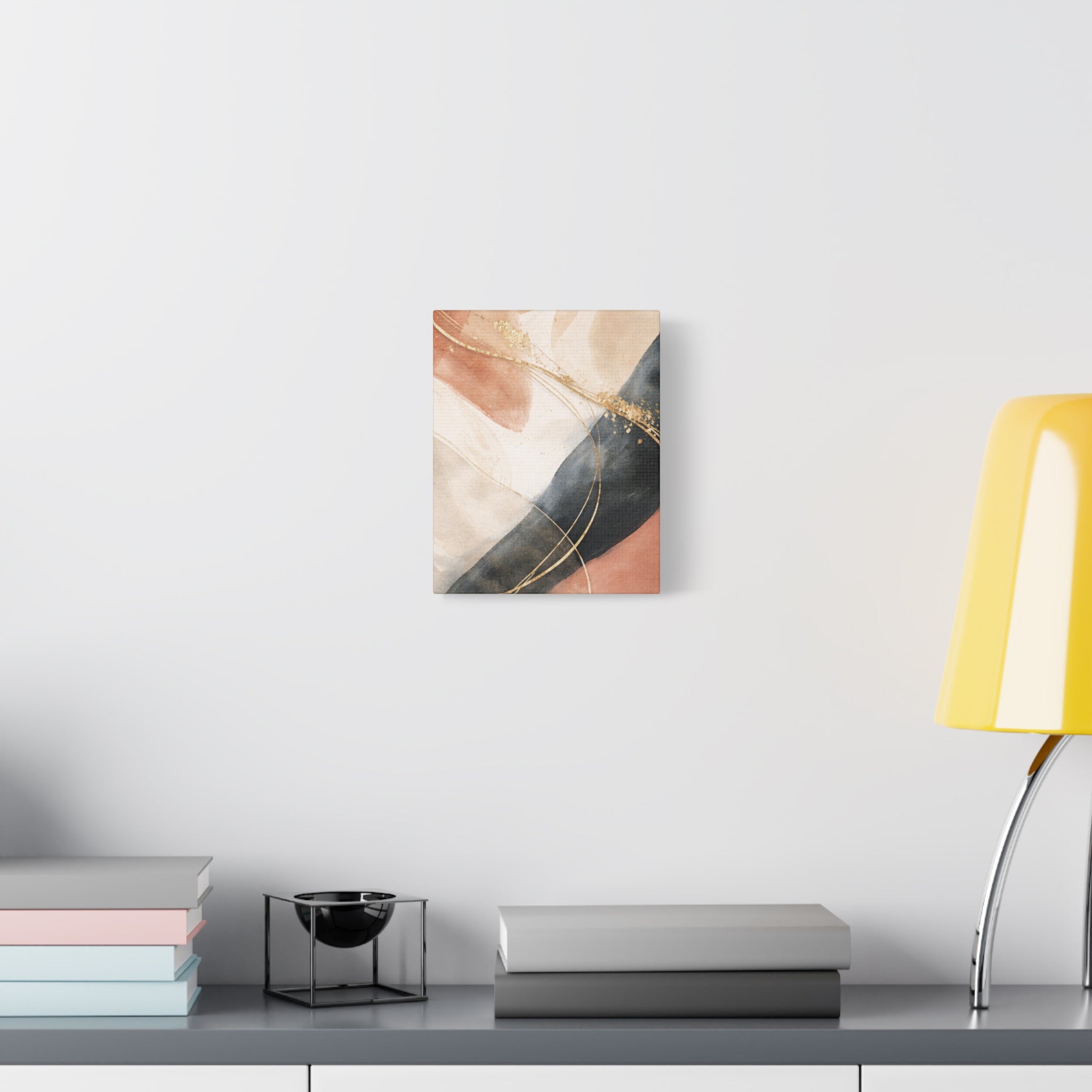 Abstract Blush & Gold Matte Canvas Print