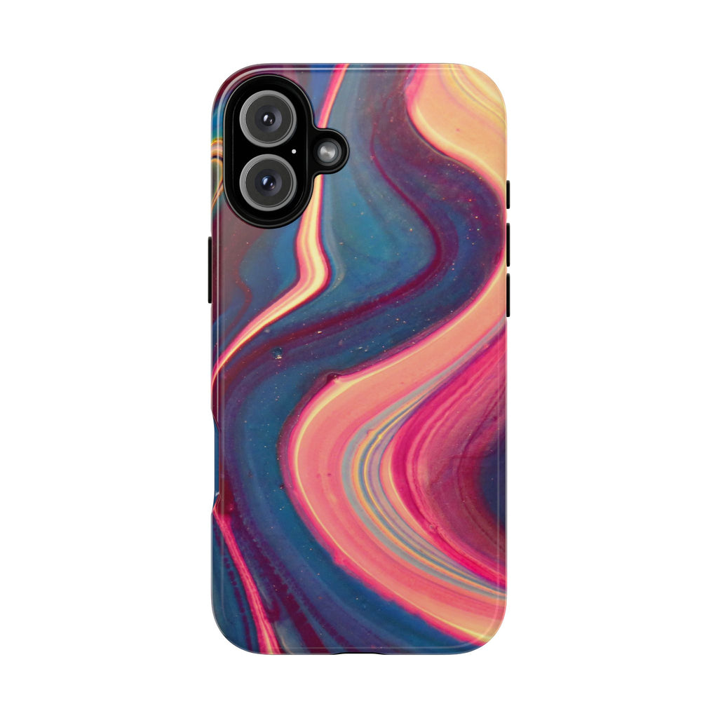 Colorful Wavy Marble Swirl Protective Phone Case