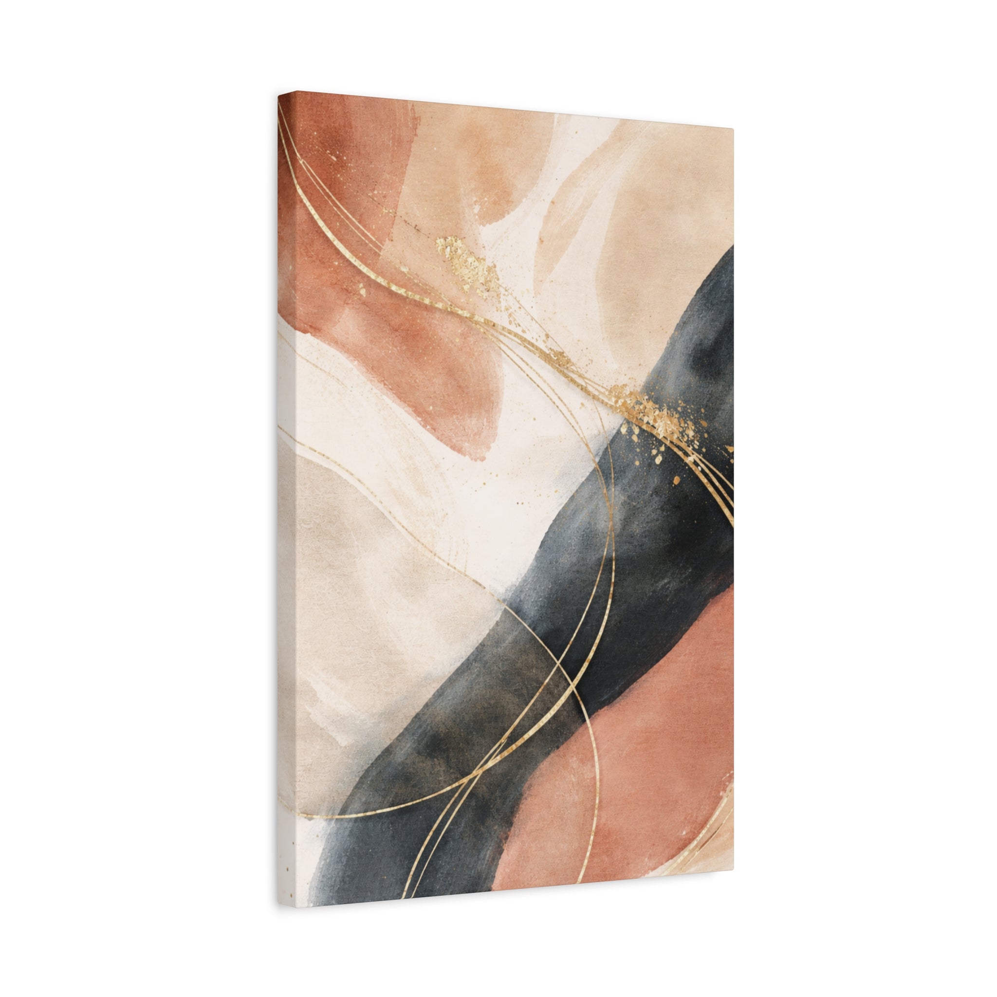 Abstract Blush & Gold Matte Canvas Print