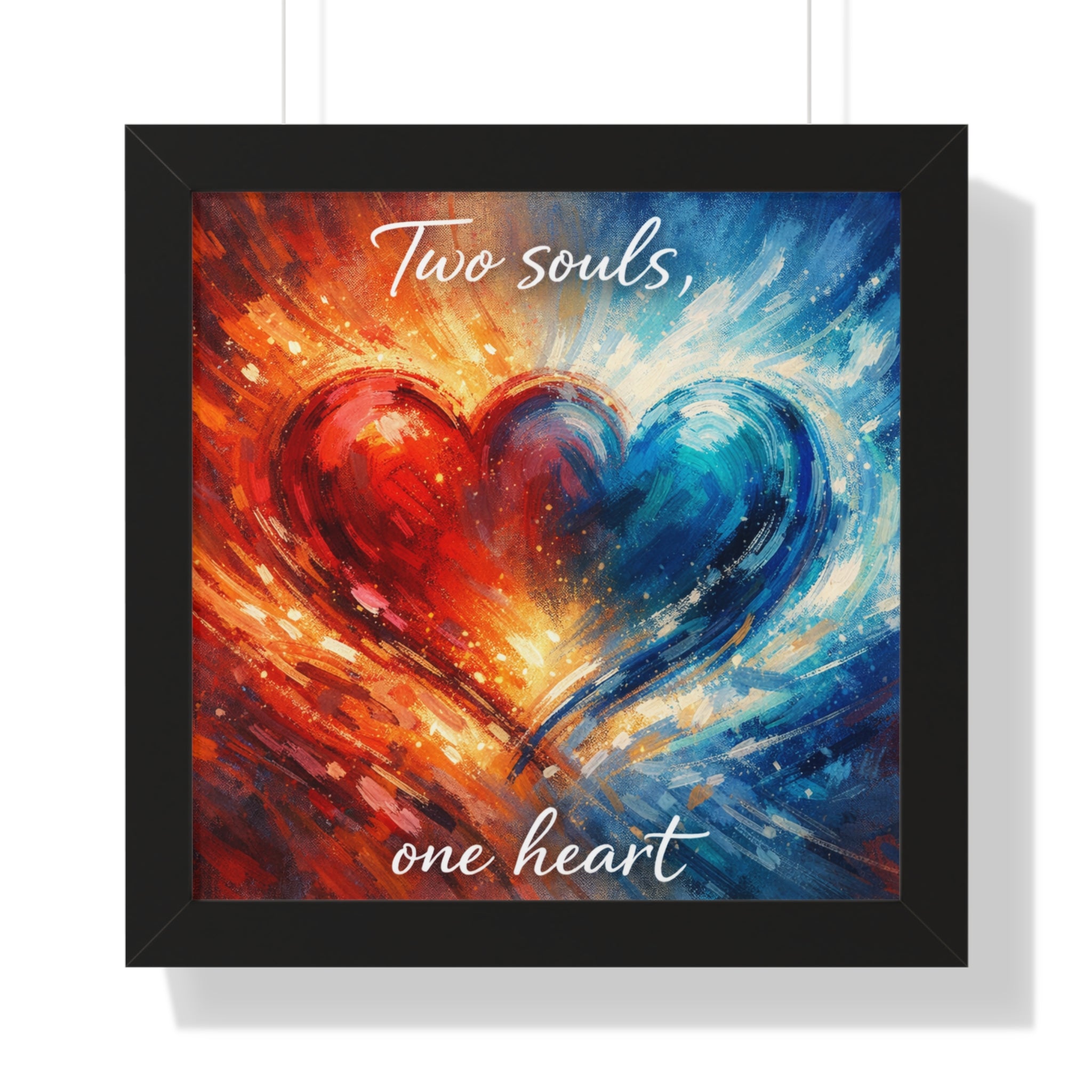 Two Souls One Heart Romantic Framed Poster