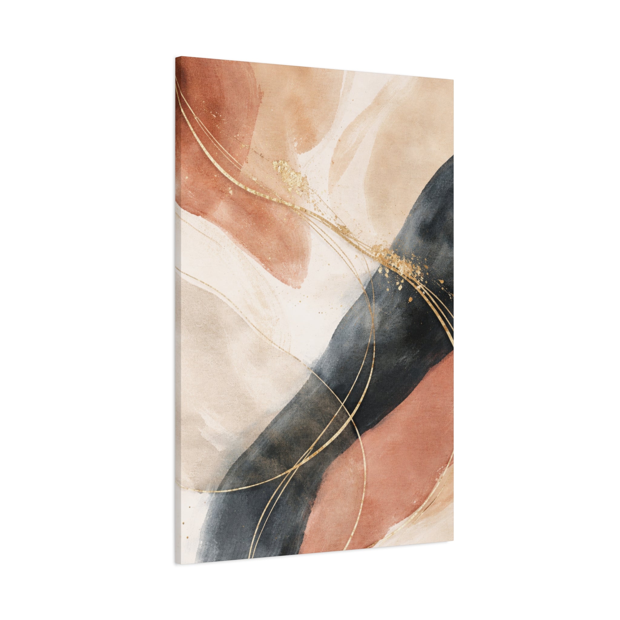 Abstract Blush & Gold Matte Canvas Print