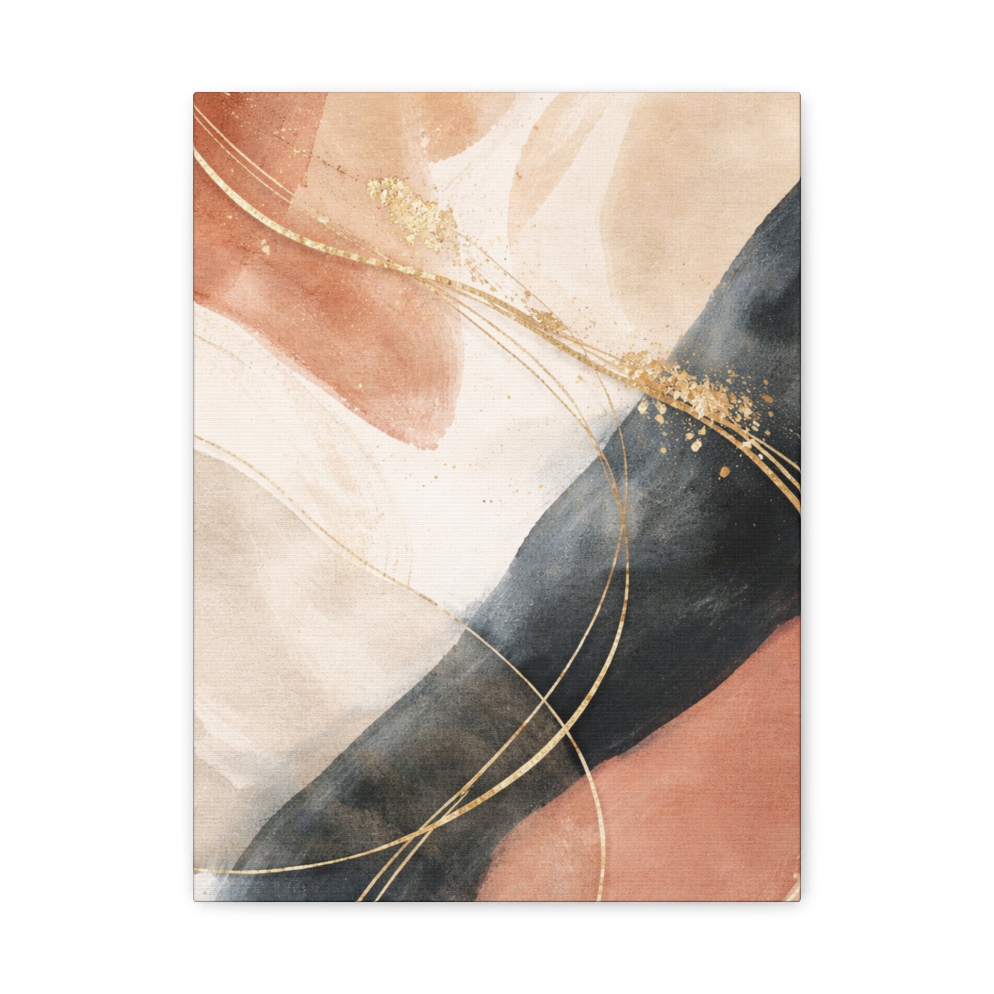 Abstract Blush & Gold Matte Canvas Print