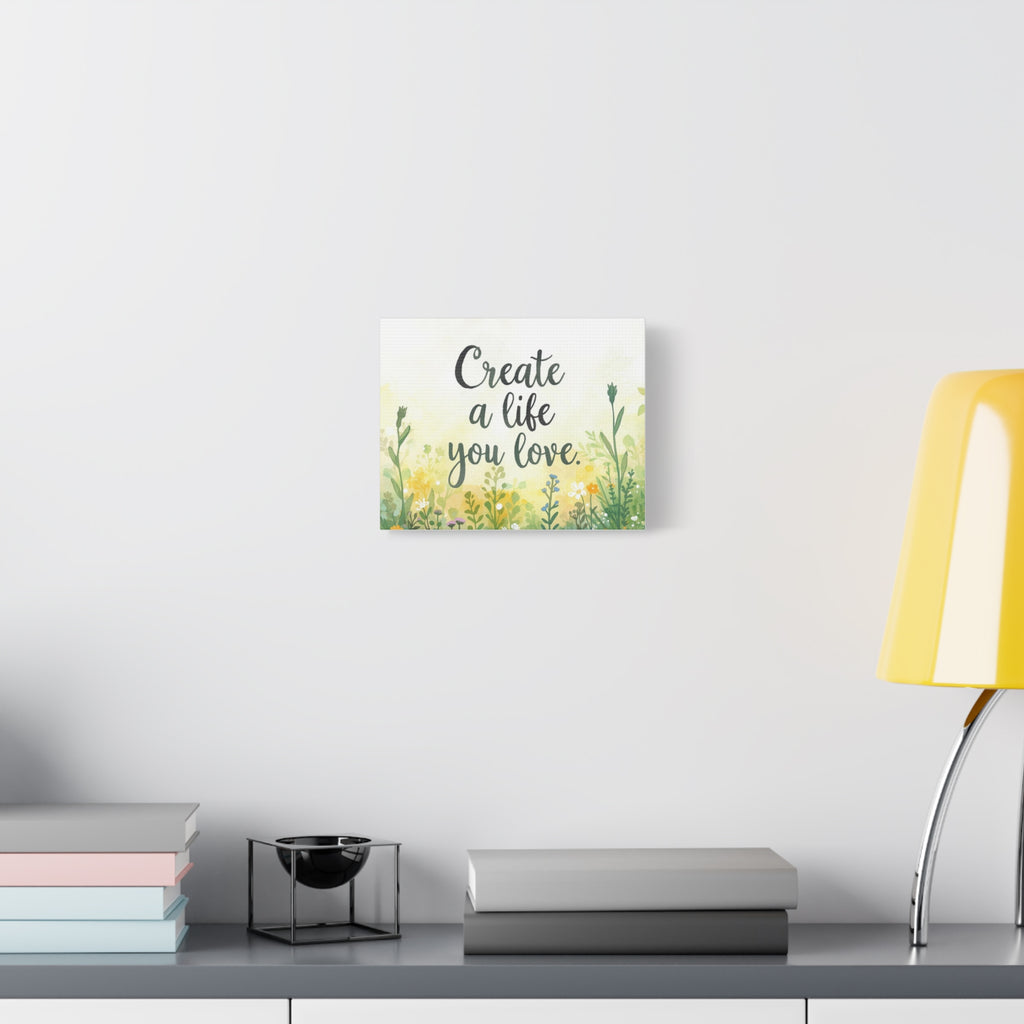 Create a Life You Love Inspirational Floral Matte Canvas Wall Art