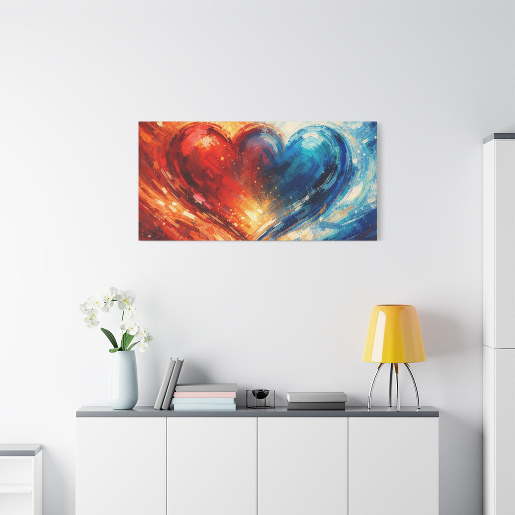 Two Souls One Heart Abstract Heart Canvas