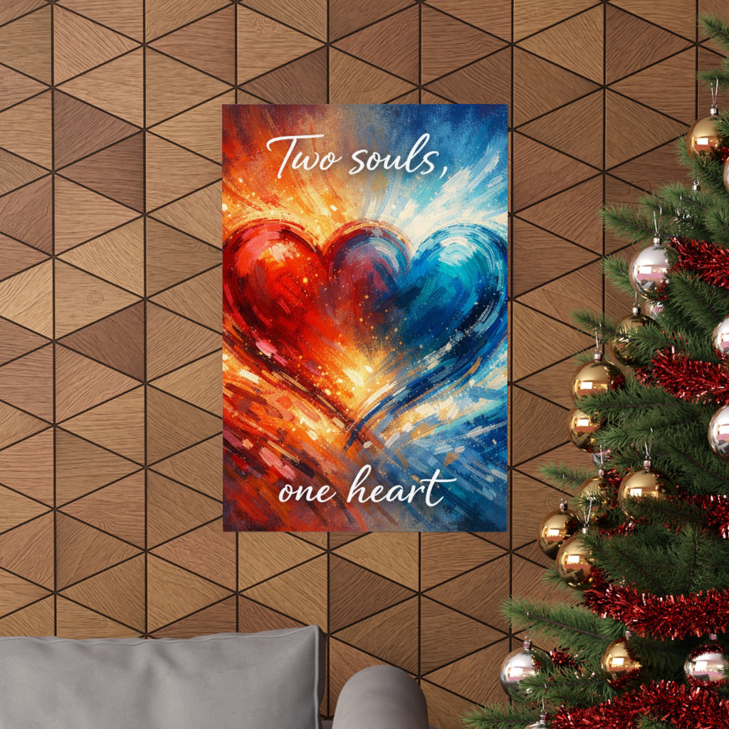 Two Souls One Heart Romantic Matte Poster