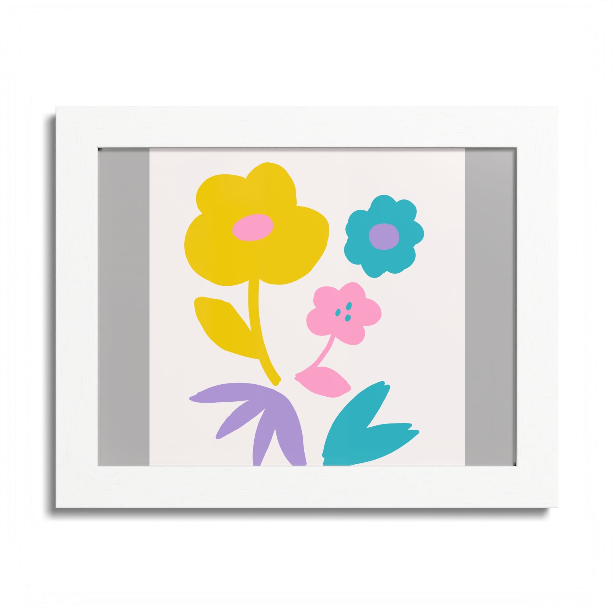 Multi-Color Floral Framed Poster