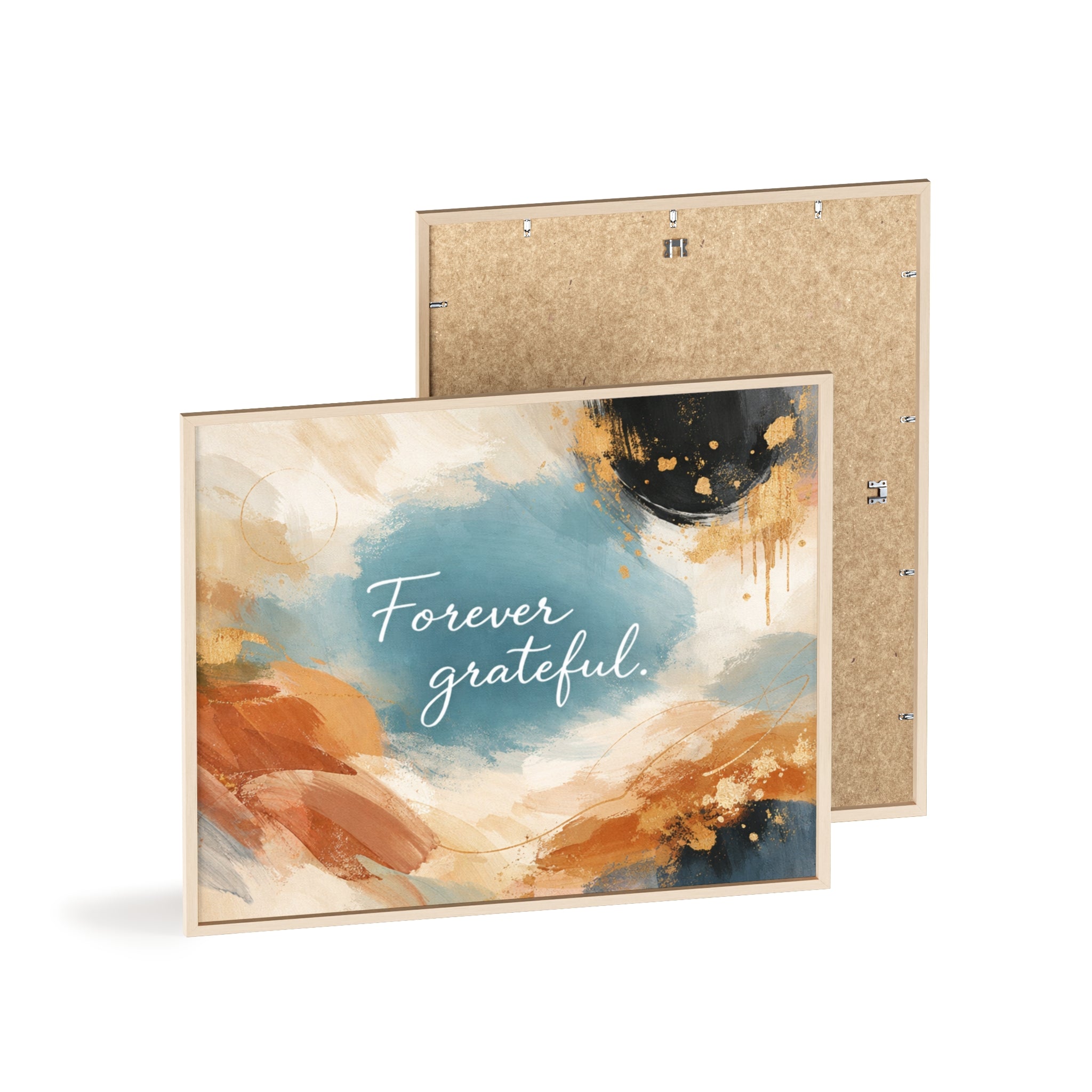 Forever Grateful Framed Poster Abstract Watercolor Wall Art